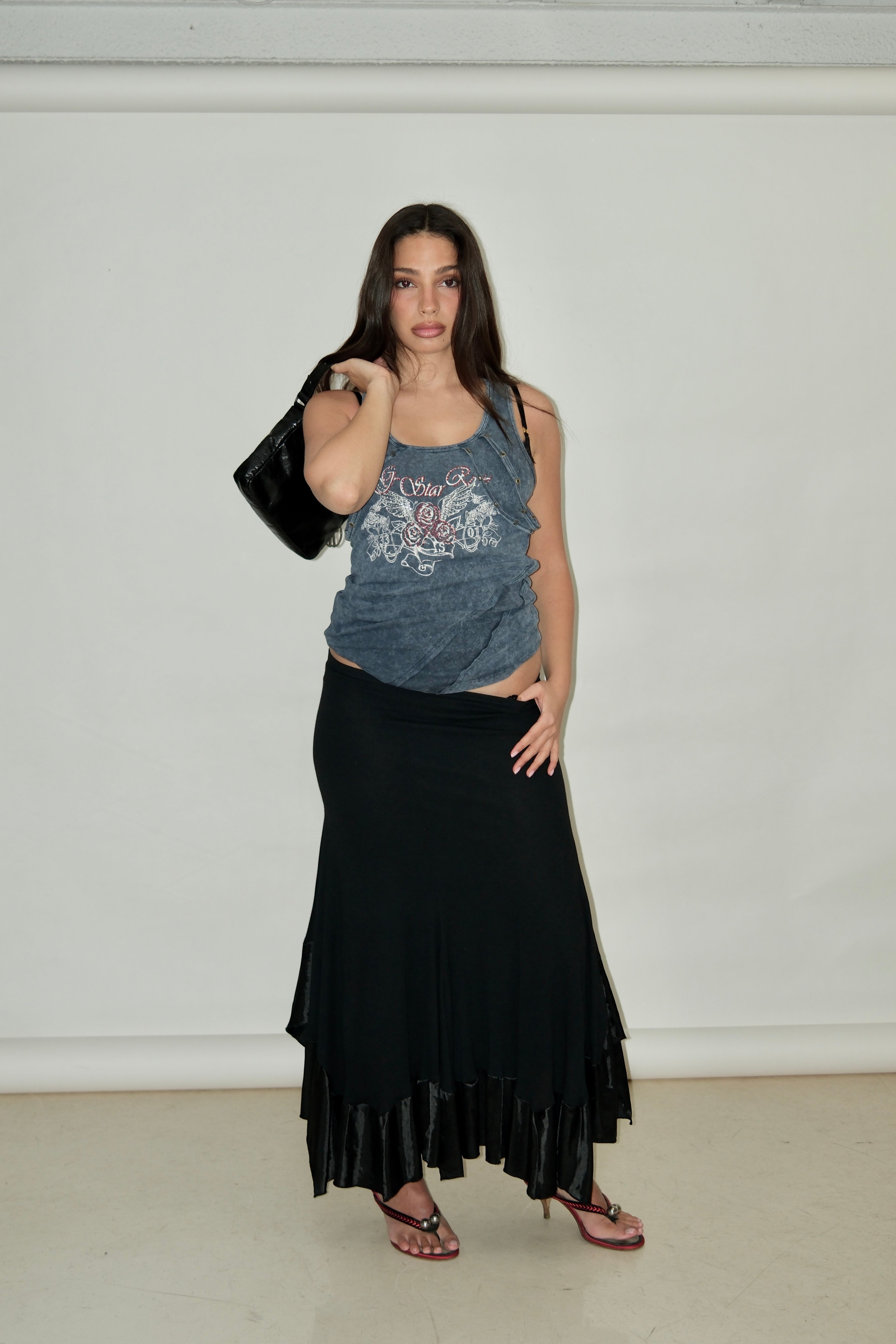 JEANS TONE GRAPHIC TOP