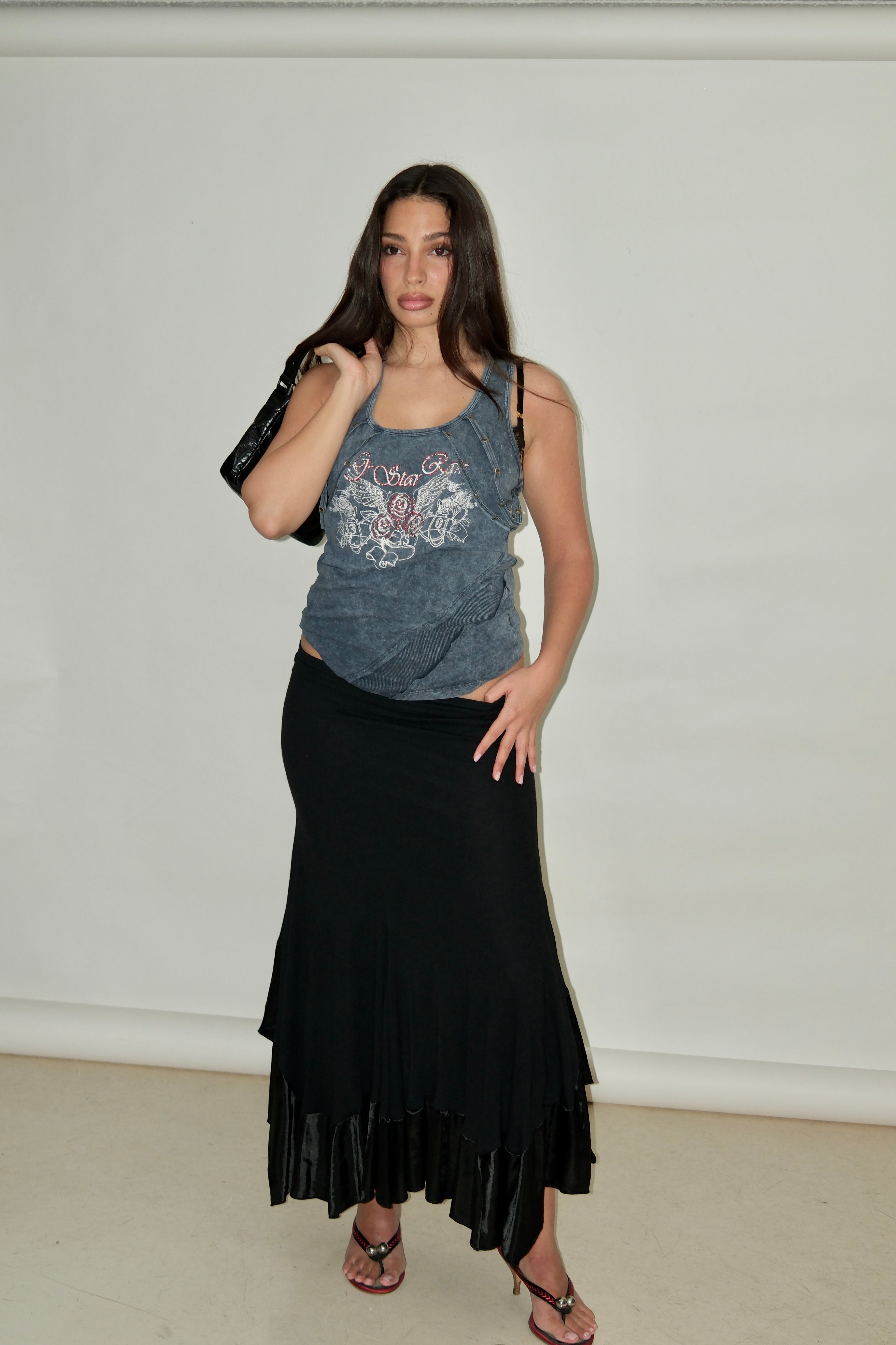 JEANS TONE GRAPHIC TOP