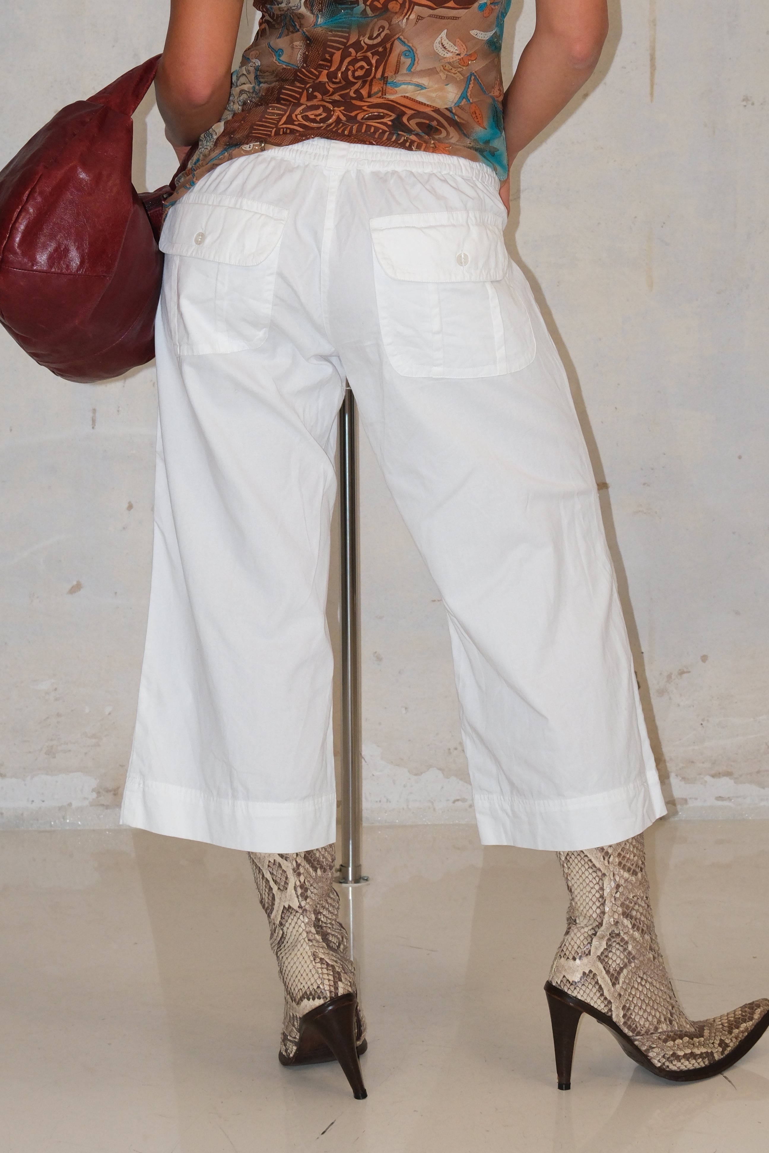 White Low Rise 7/8 Pants Size 34-36