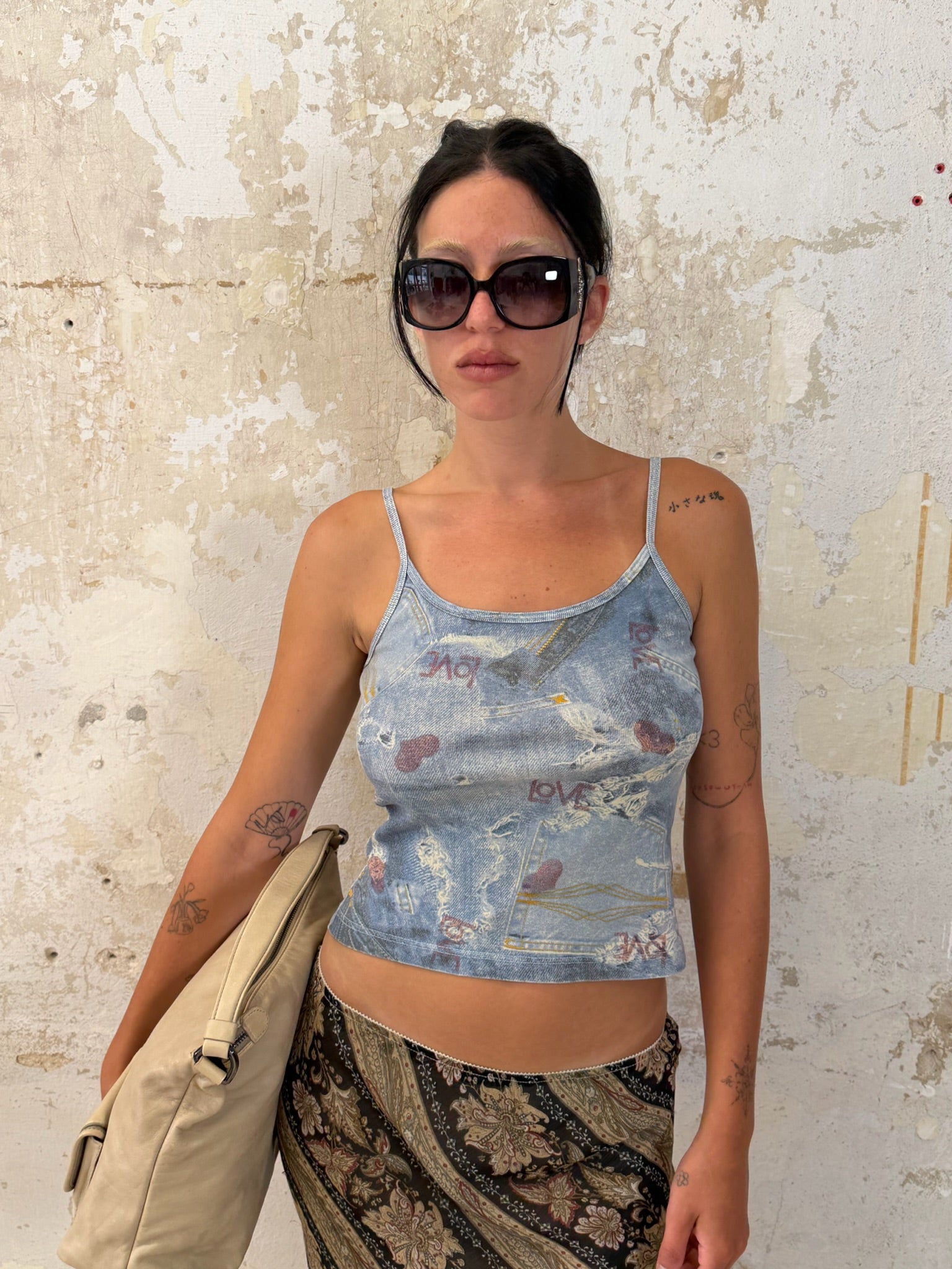 DIOR BLACK SUNGLASSES WITH RHINESTONE AND FLORAL EMBELLISHMENTS
