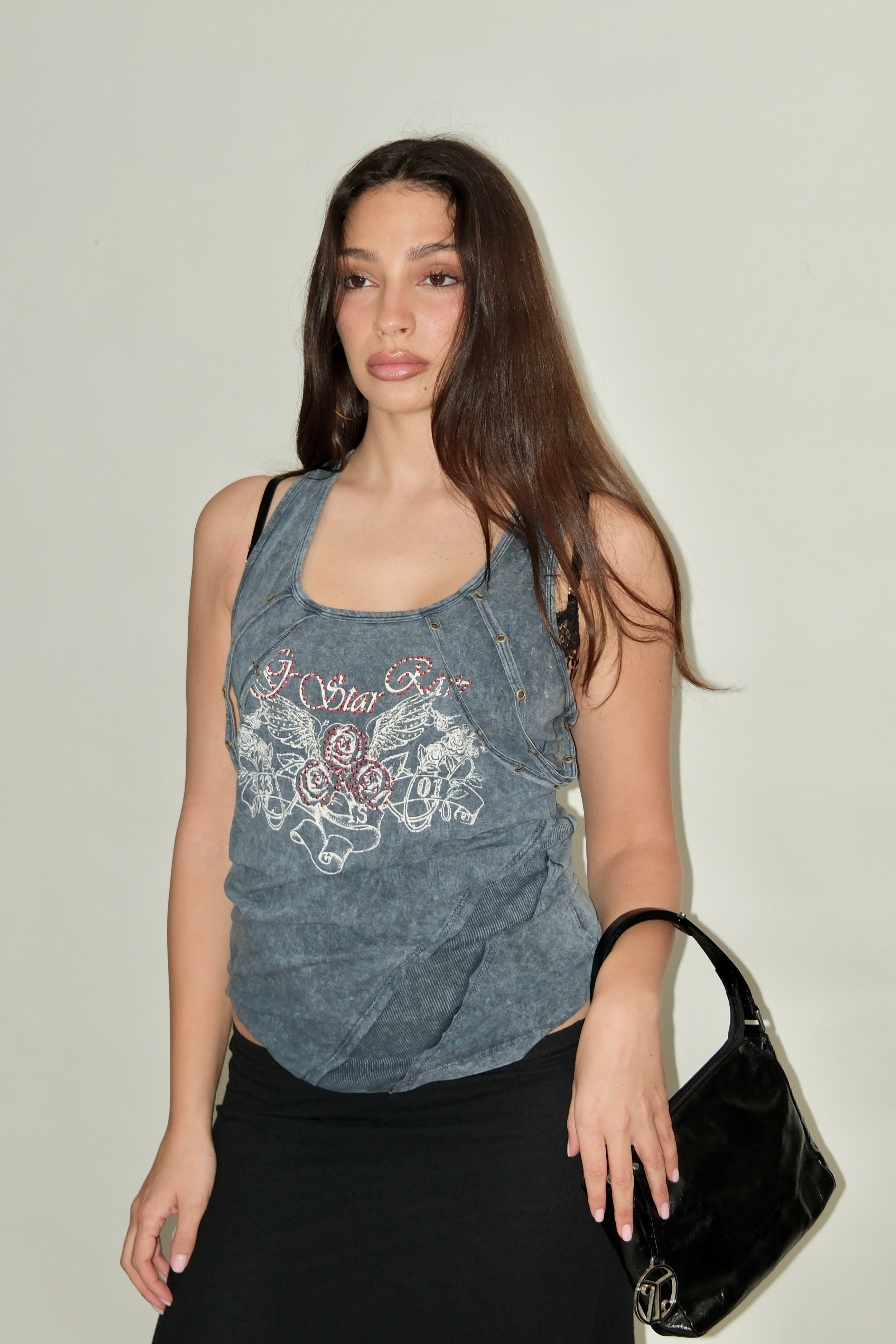 JEANS TONE GRAPHIC TOP