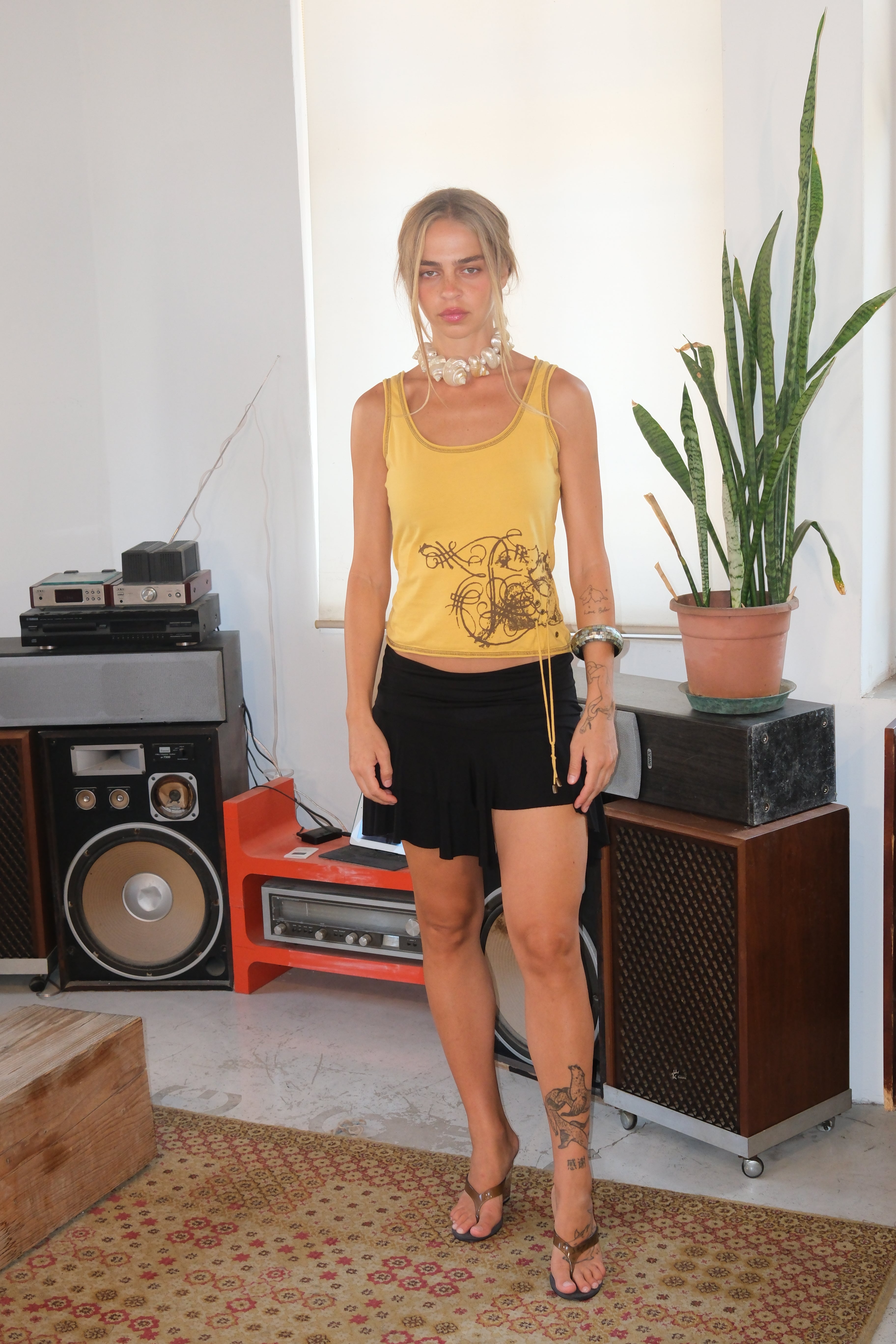 Marlboro Classics Yellow Graphic Top