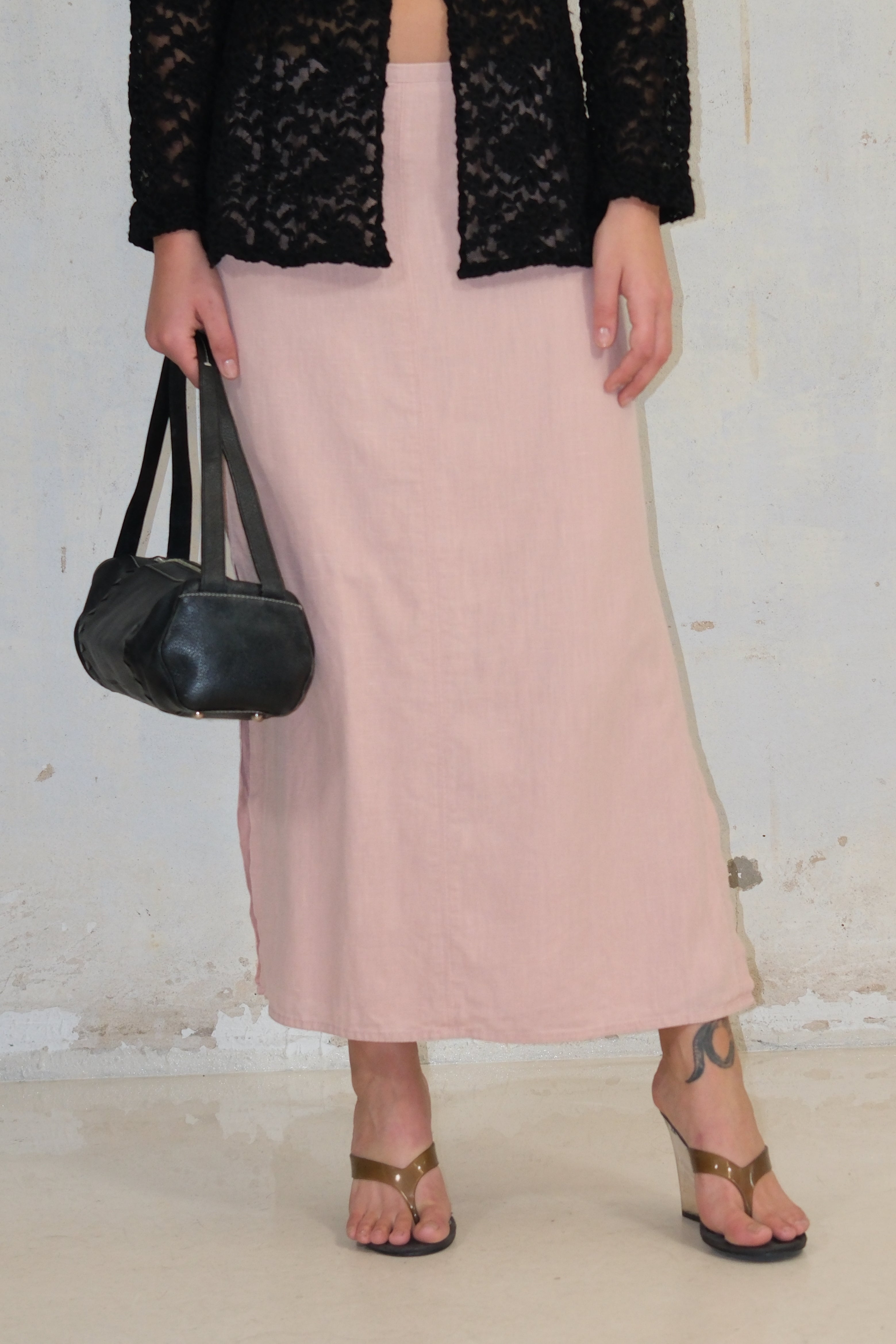 LIGHT PINK SLIT SKIRT