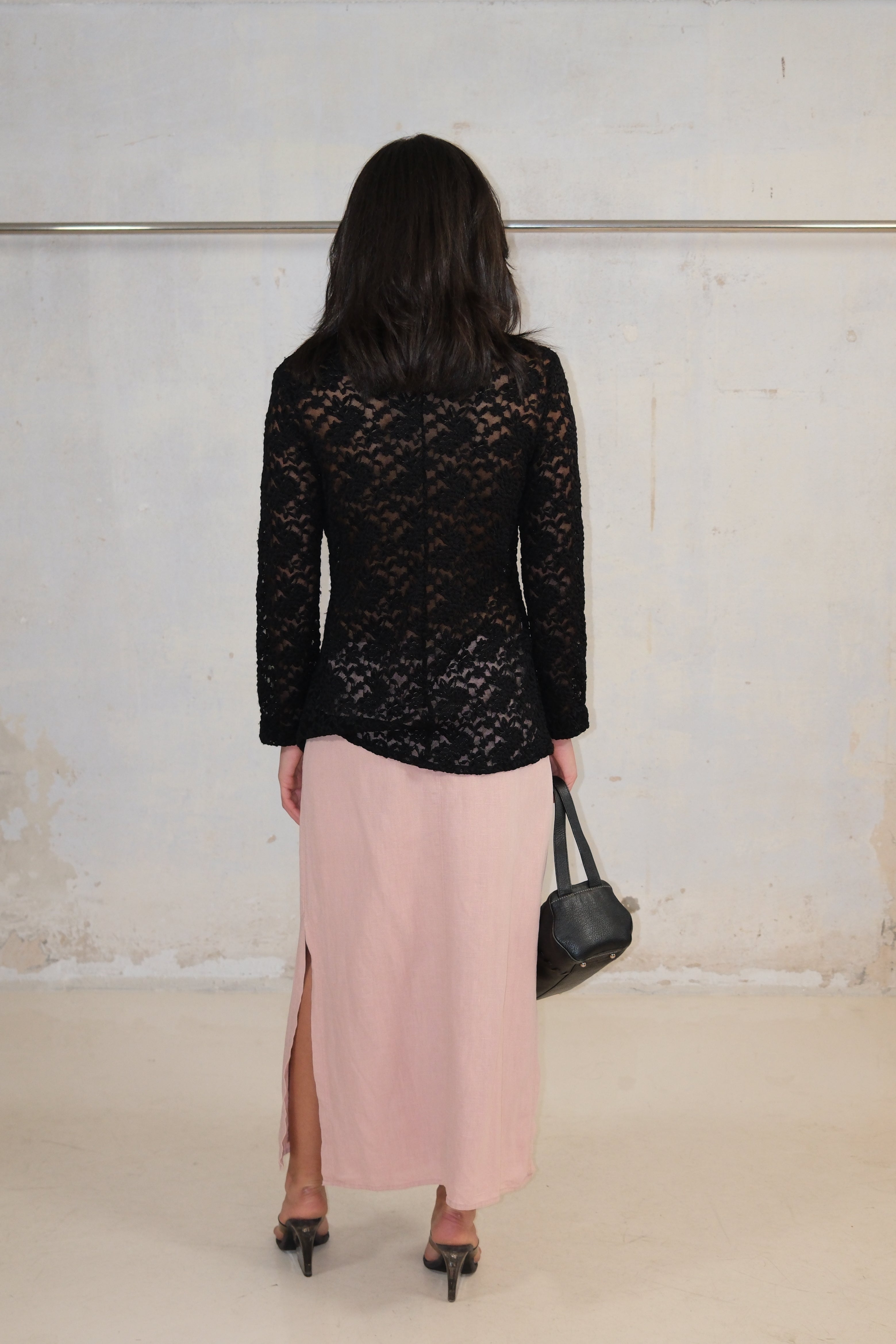 LIGHT PINK SLIT SKIRT