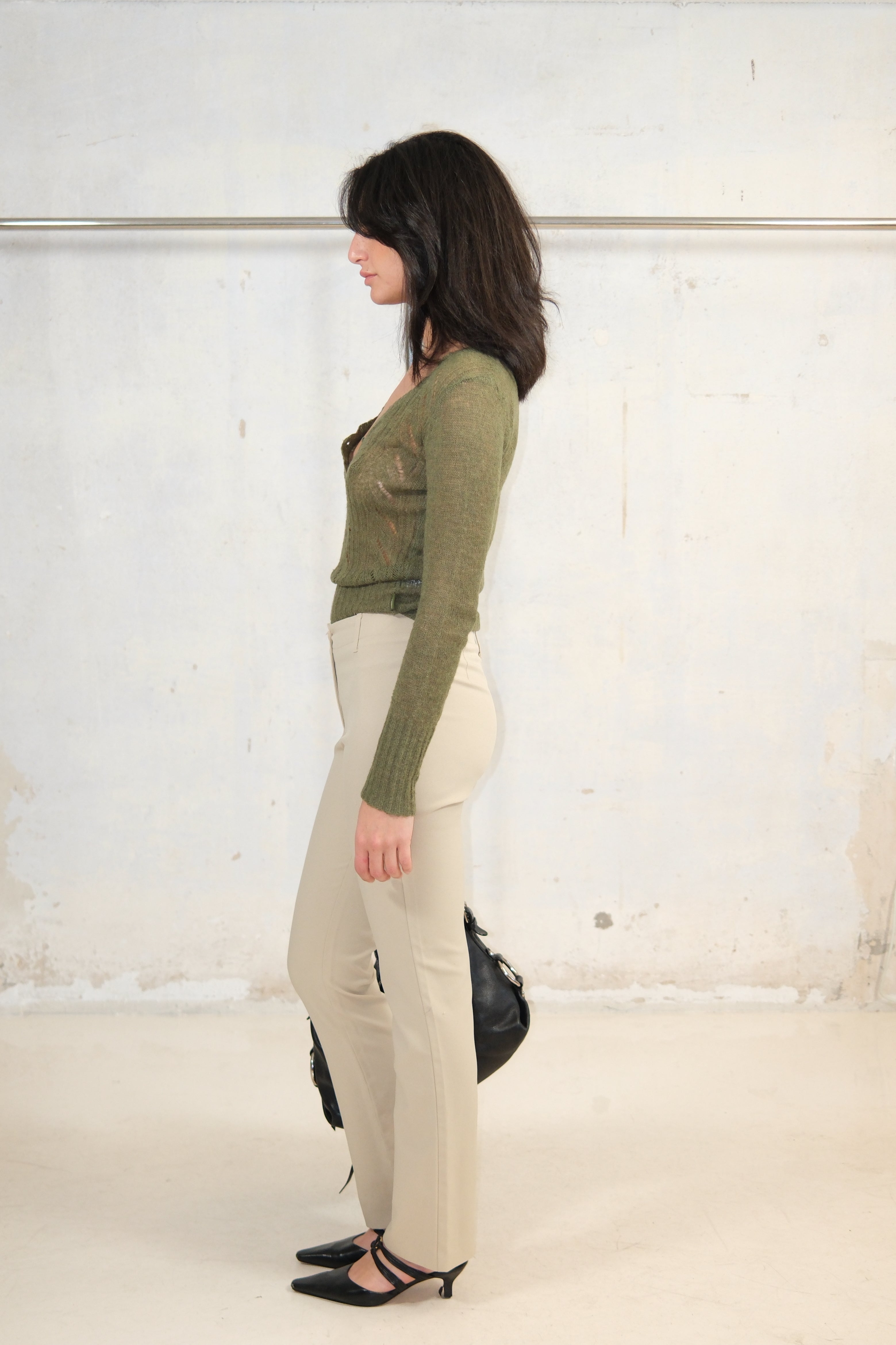 SHEER GREEN KNITTED TOP