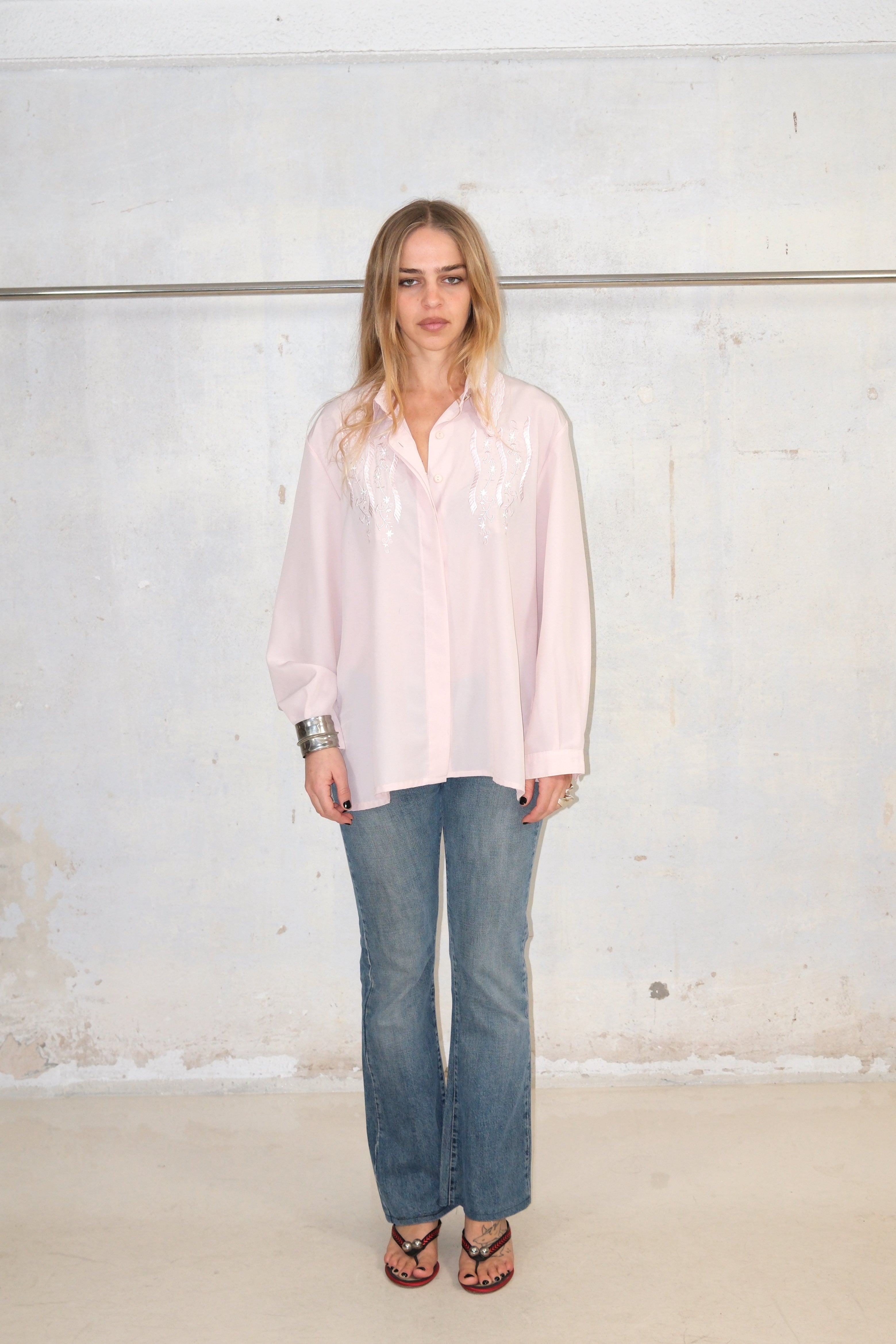 LIGHT PINK EMBROIDERED BLOUSE