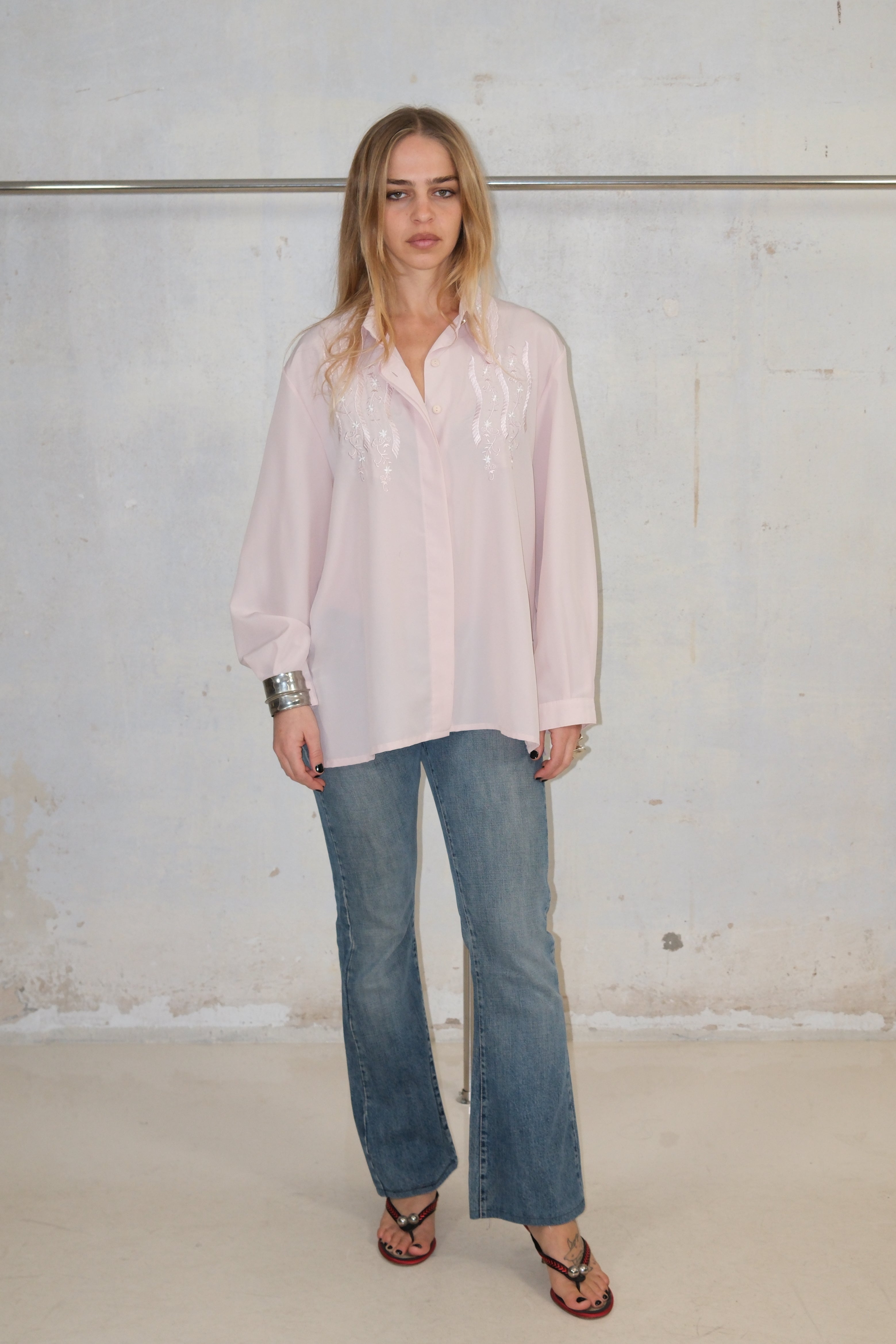 LIGHT PINK EMBROIDERED BLOUSE