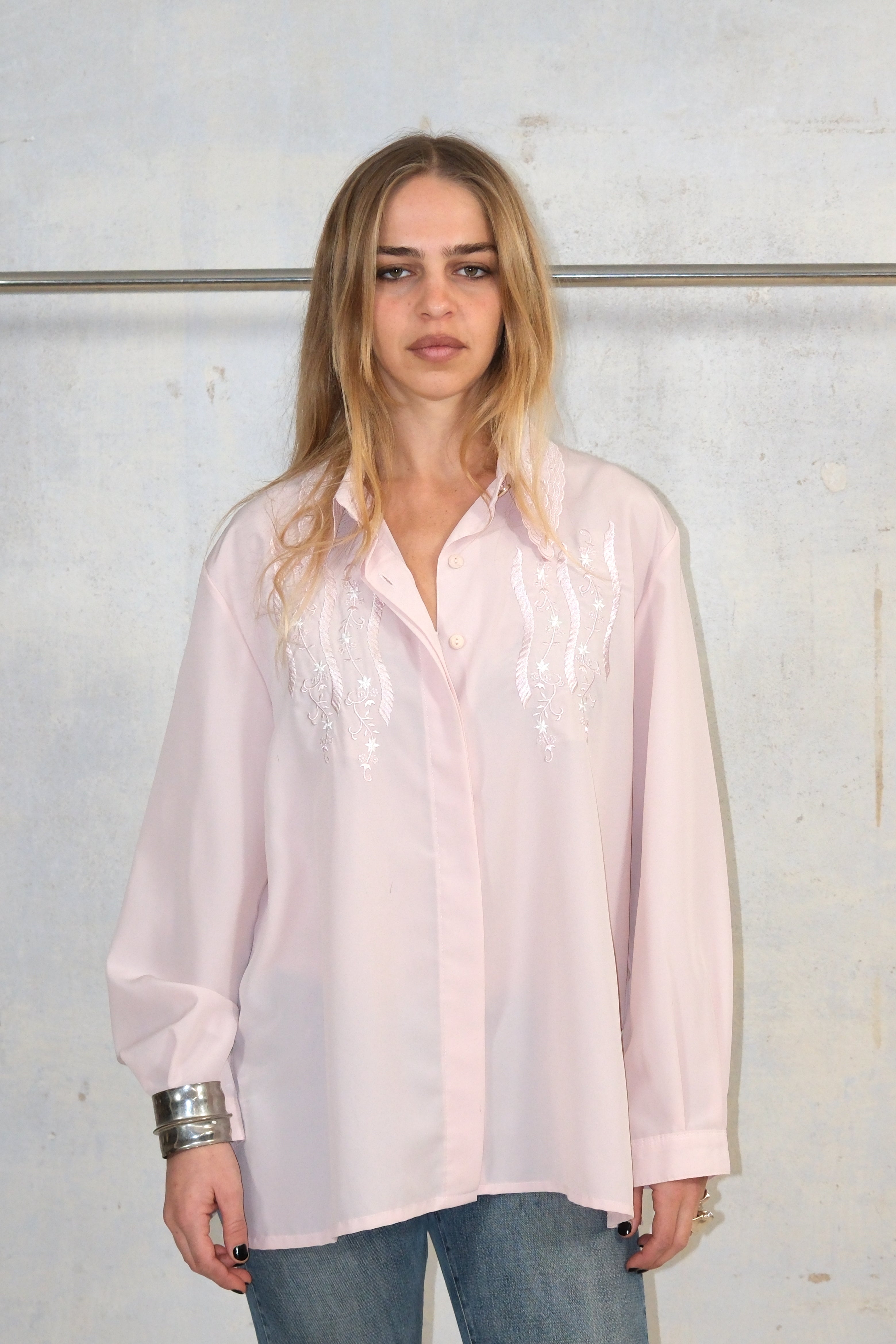 LIGHT PINK EMBROIDERED BLOUSE