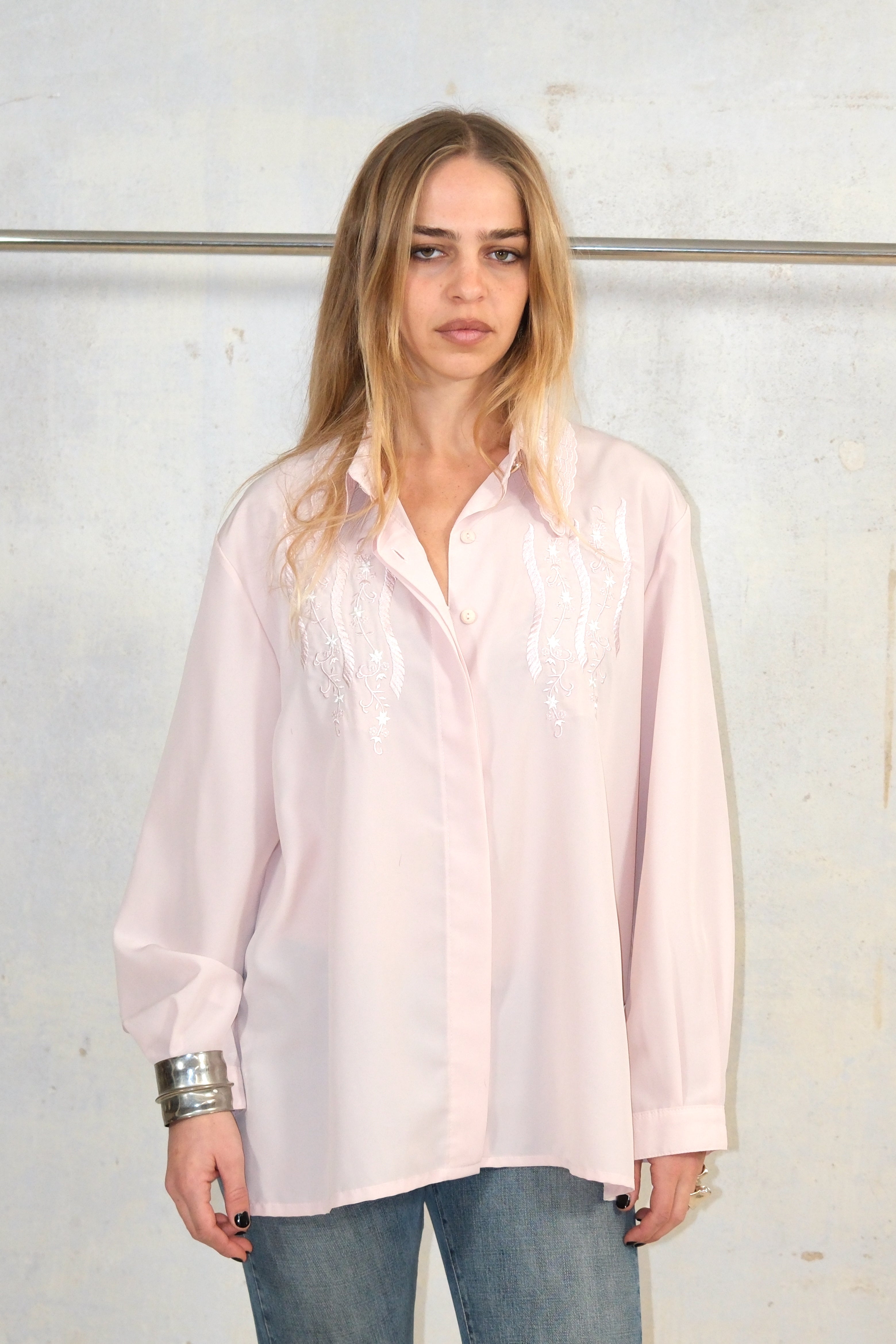 LIGHT PINK EMBROIDERED BLOUSE