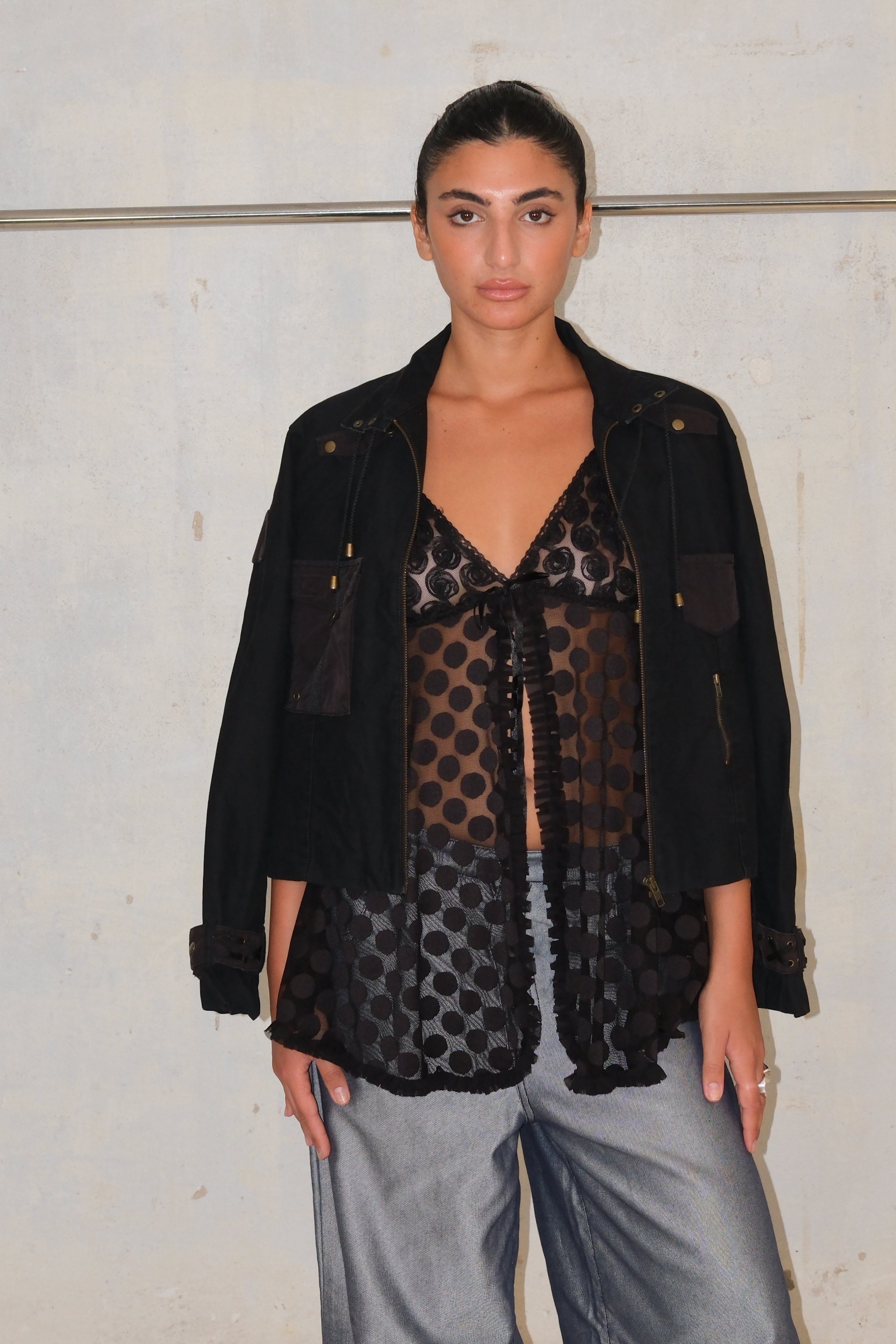 Sheer Polka Dot Lingerie Top