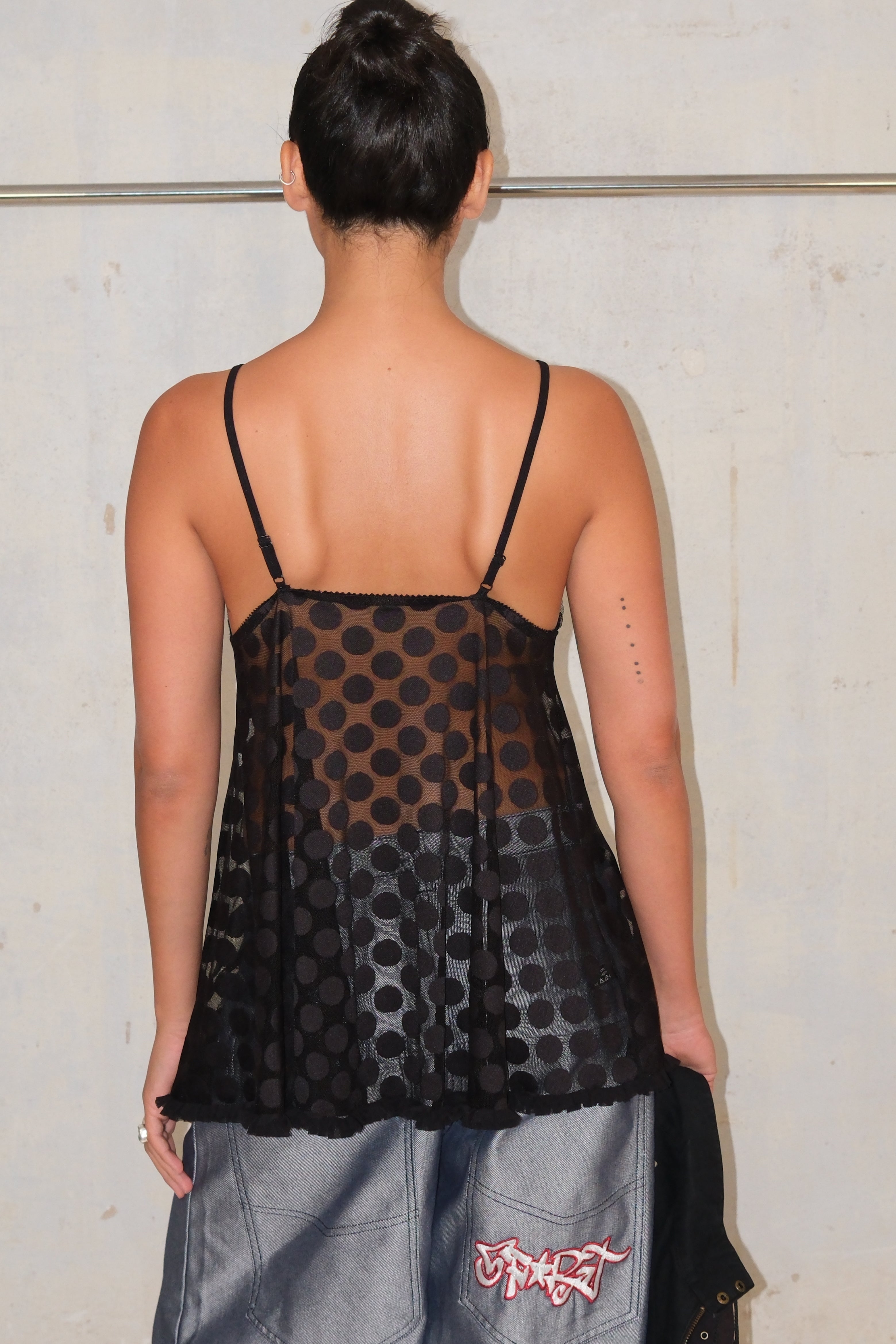 Sheer Polka Dot Lingerie Top