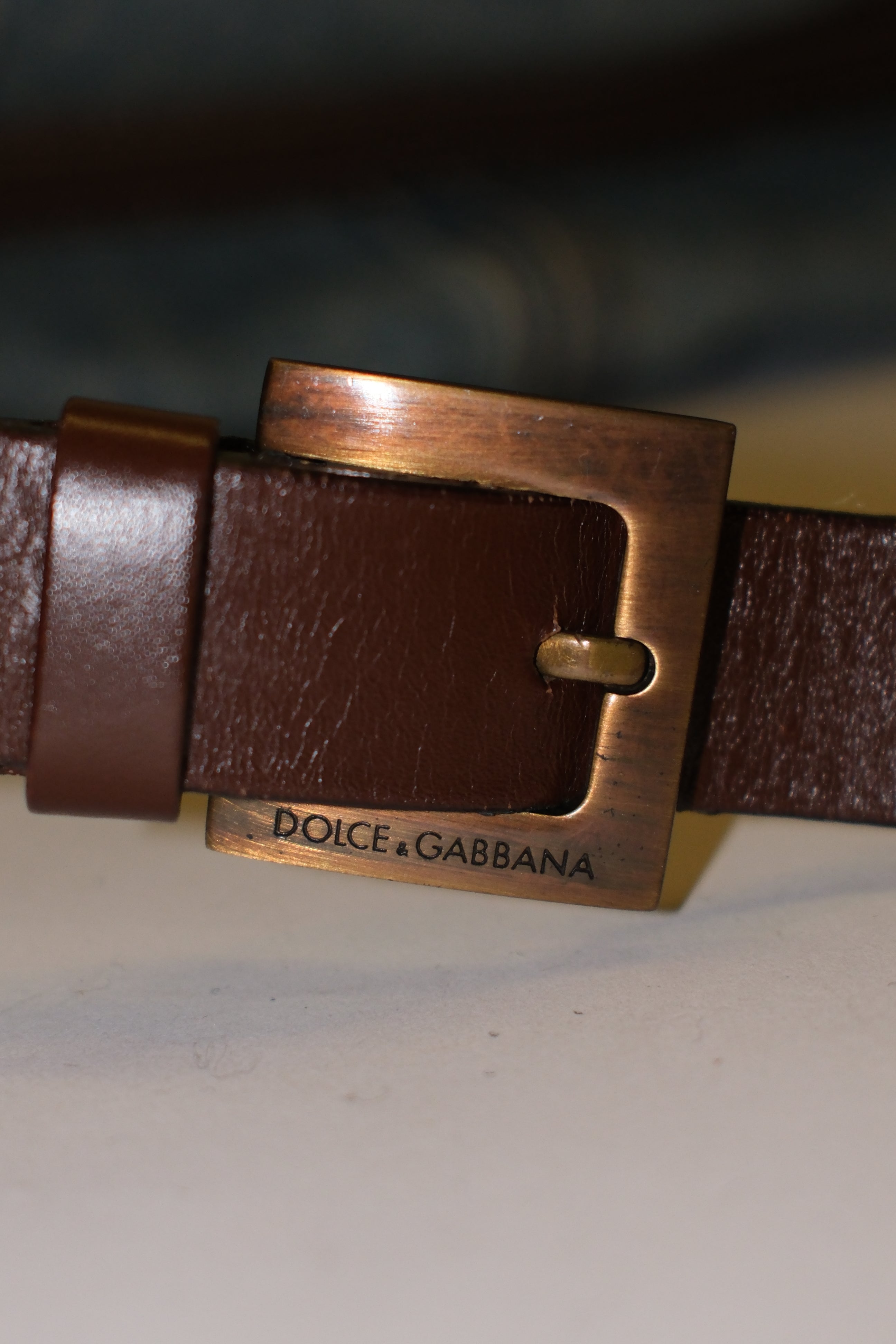 Dolce & Gabbana patch denim shoulder bag with brown leather