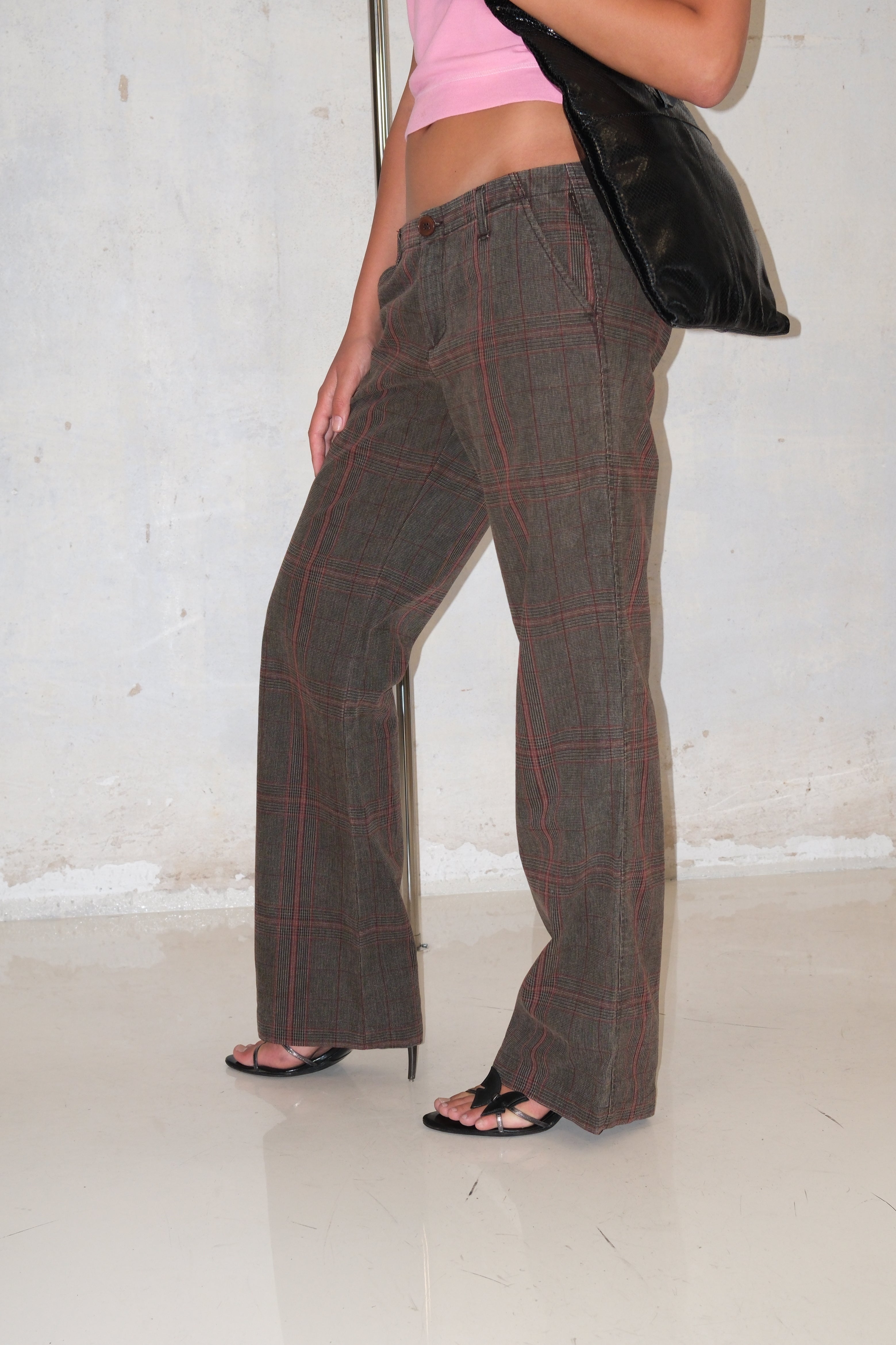 Gas Low Rise Checked Pants Size 38