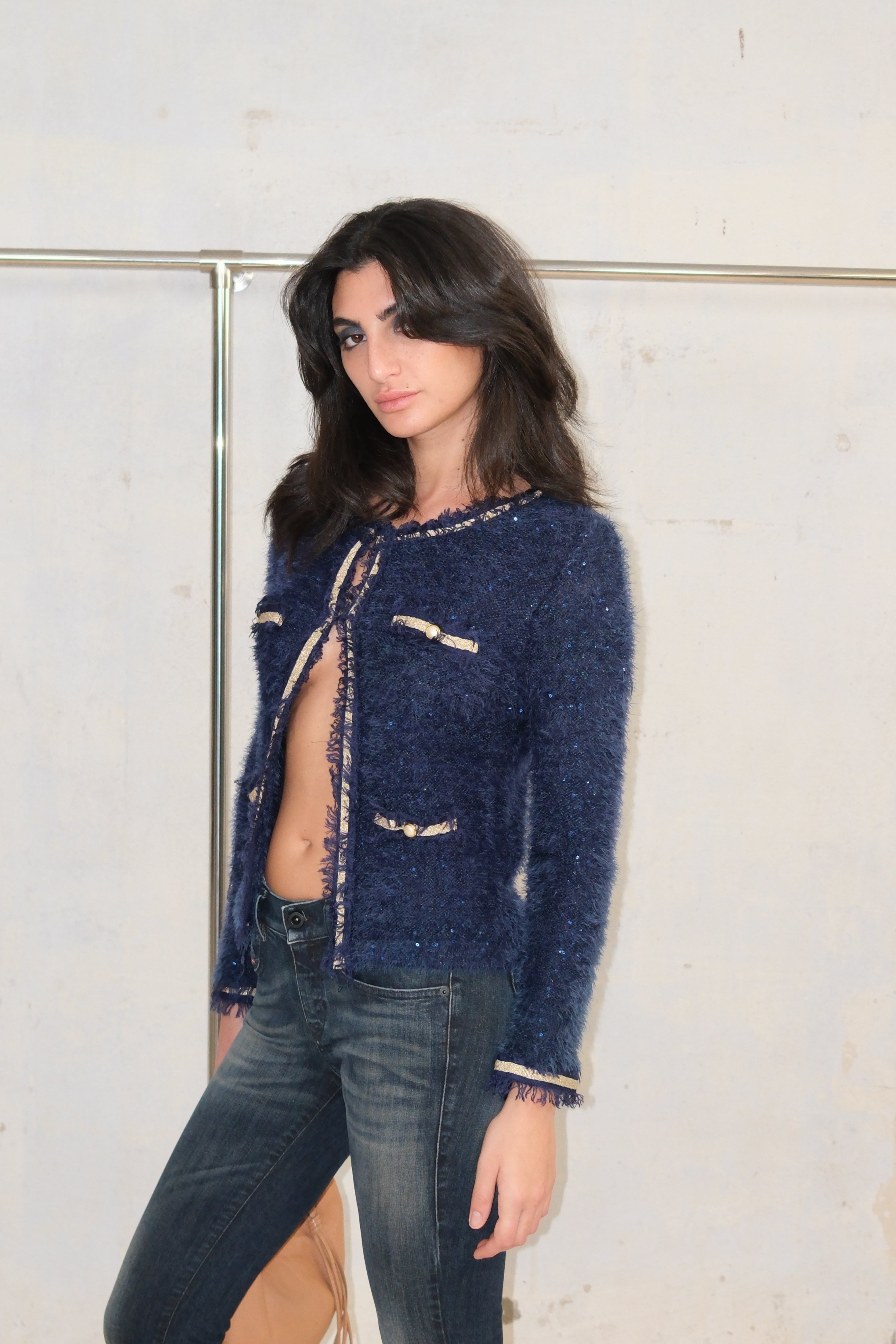ROMANTIC SHINY BLUE TOP