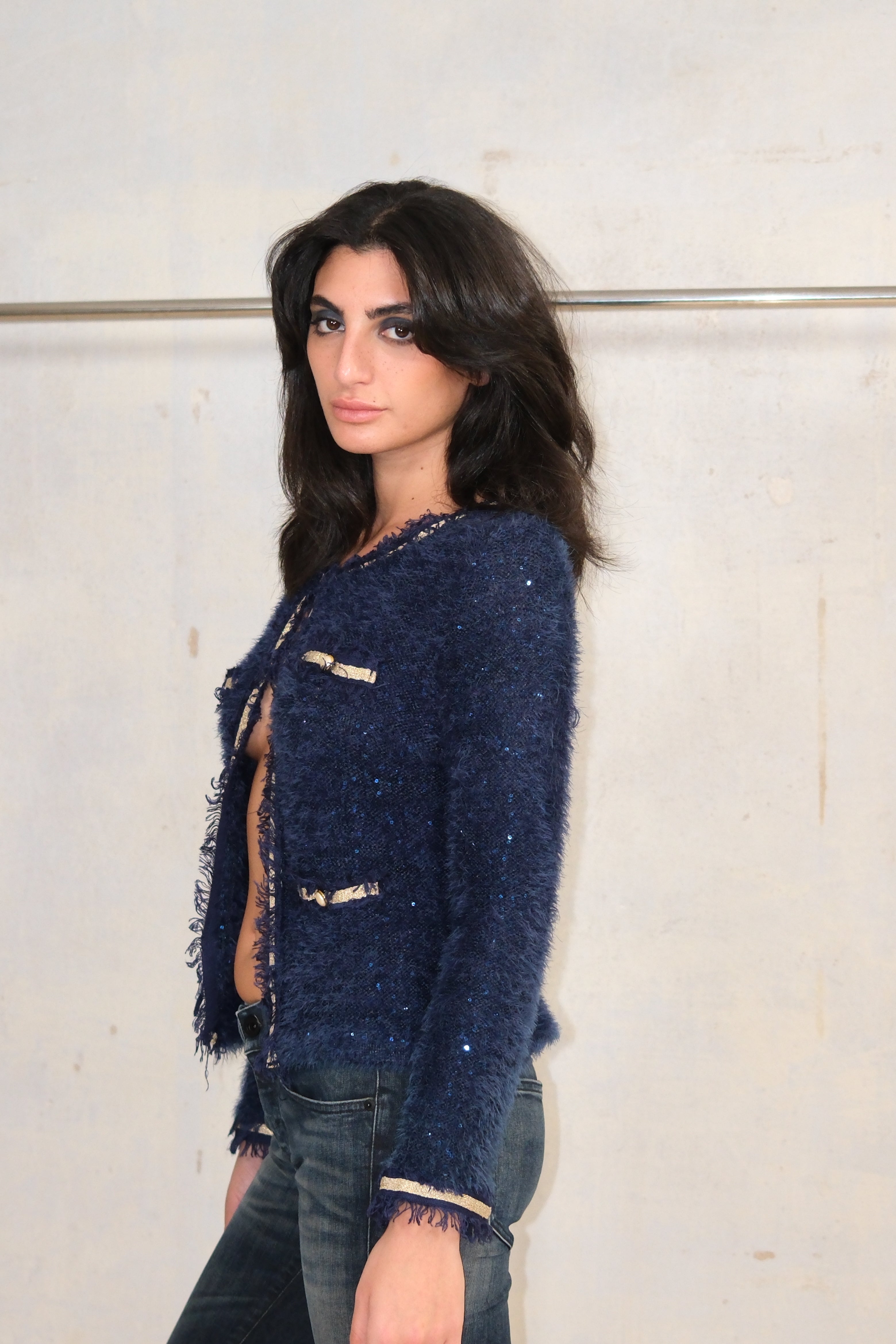 ROMANTIC SHINY BLUE TOP