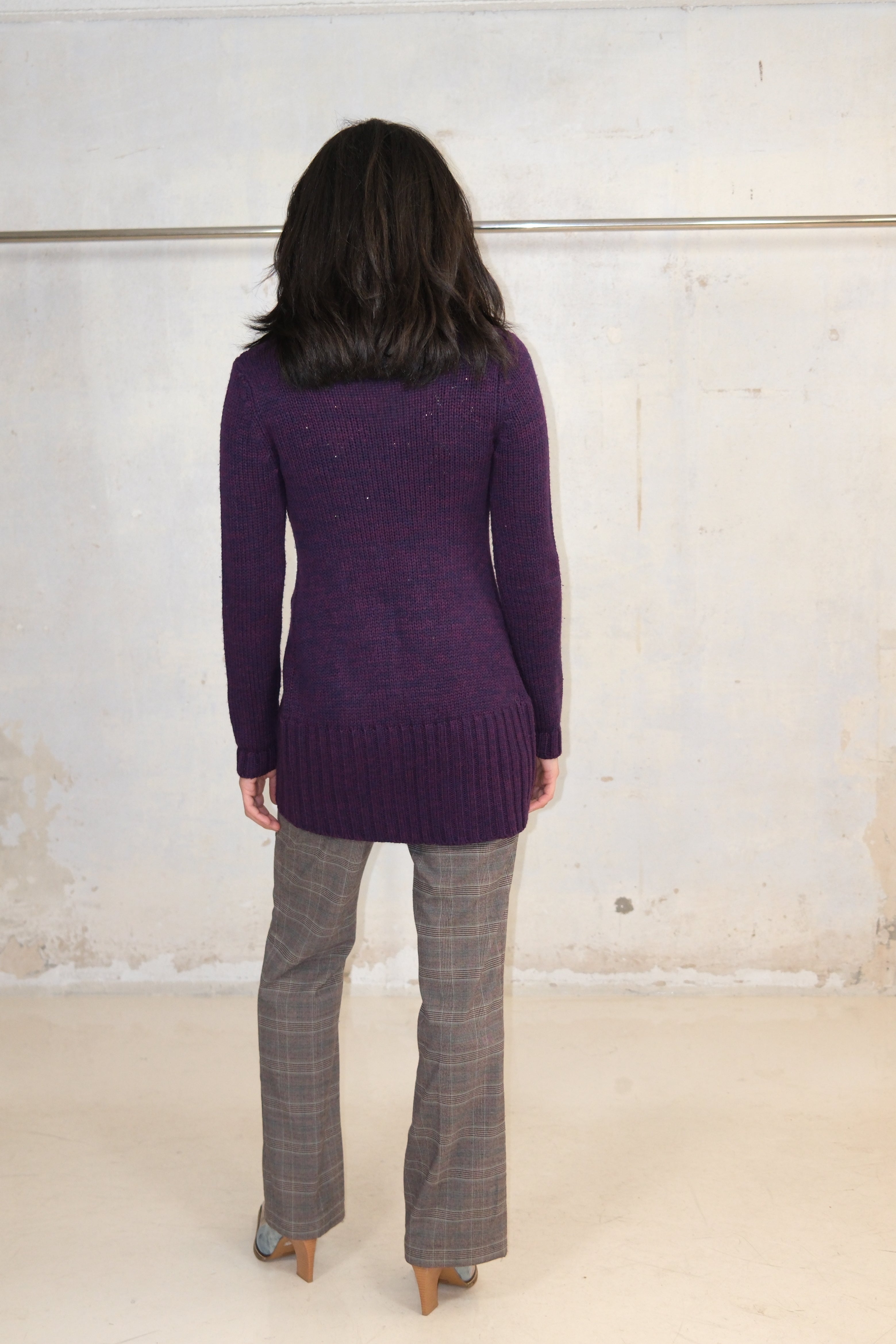 PURPLE KNITTED CARDIGAN