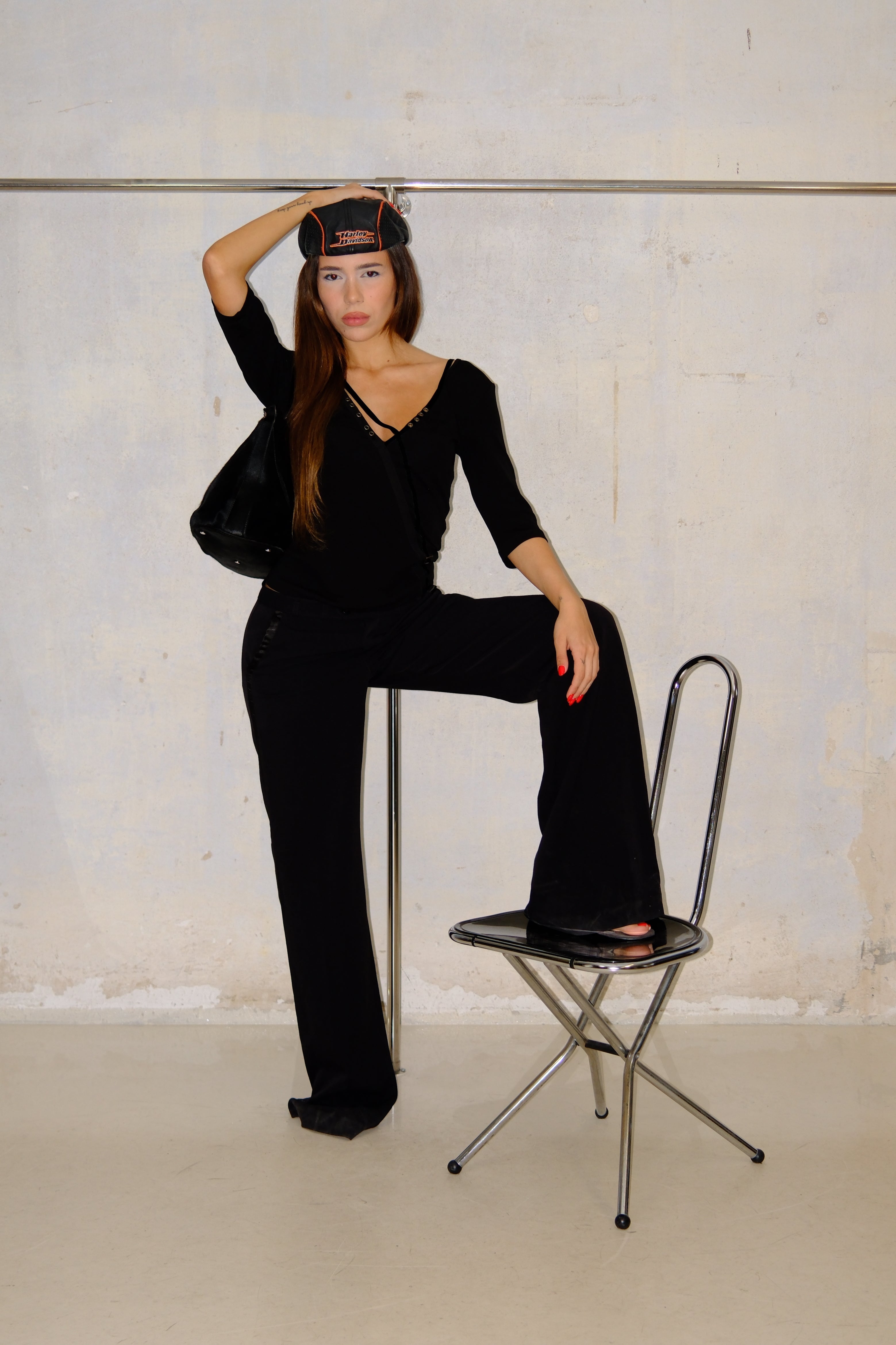 BLACK LOW RISE PANTS SIZE 36