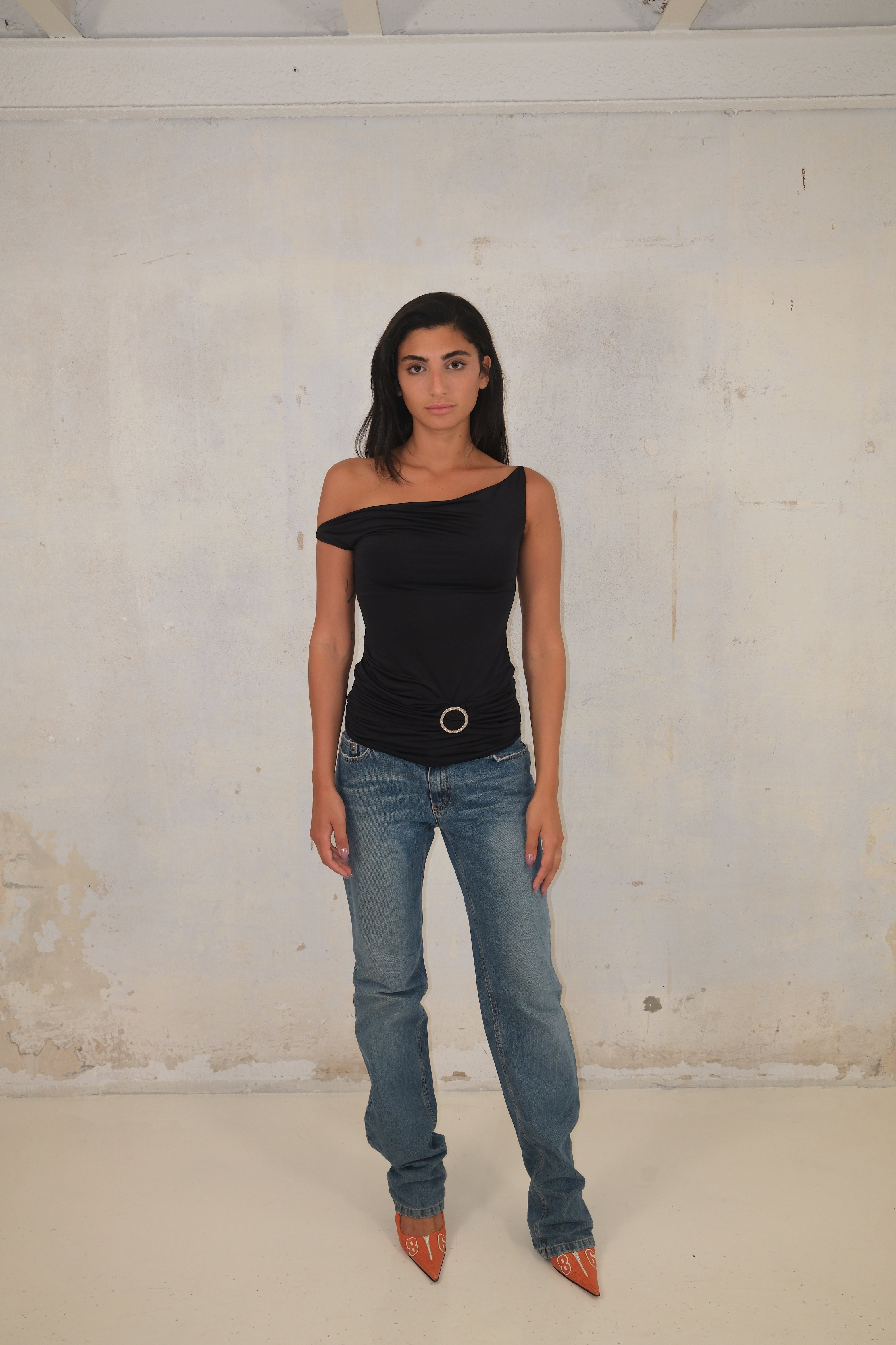 John Richmond Low-Rise Straight-Leg Blue Jeans Size 36