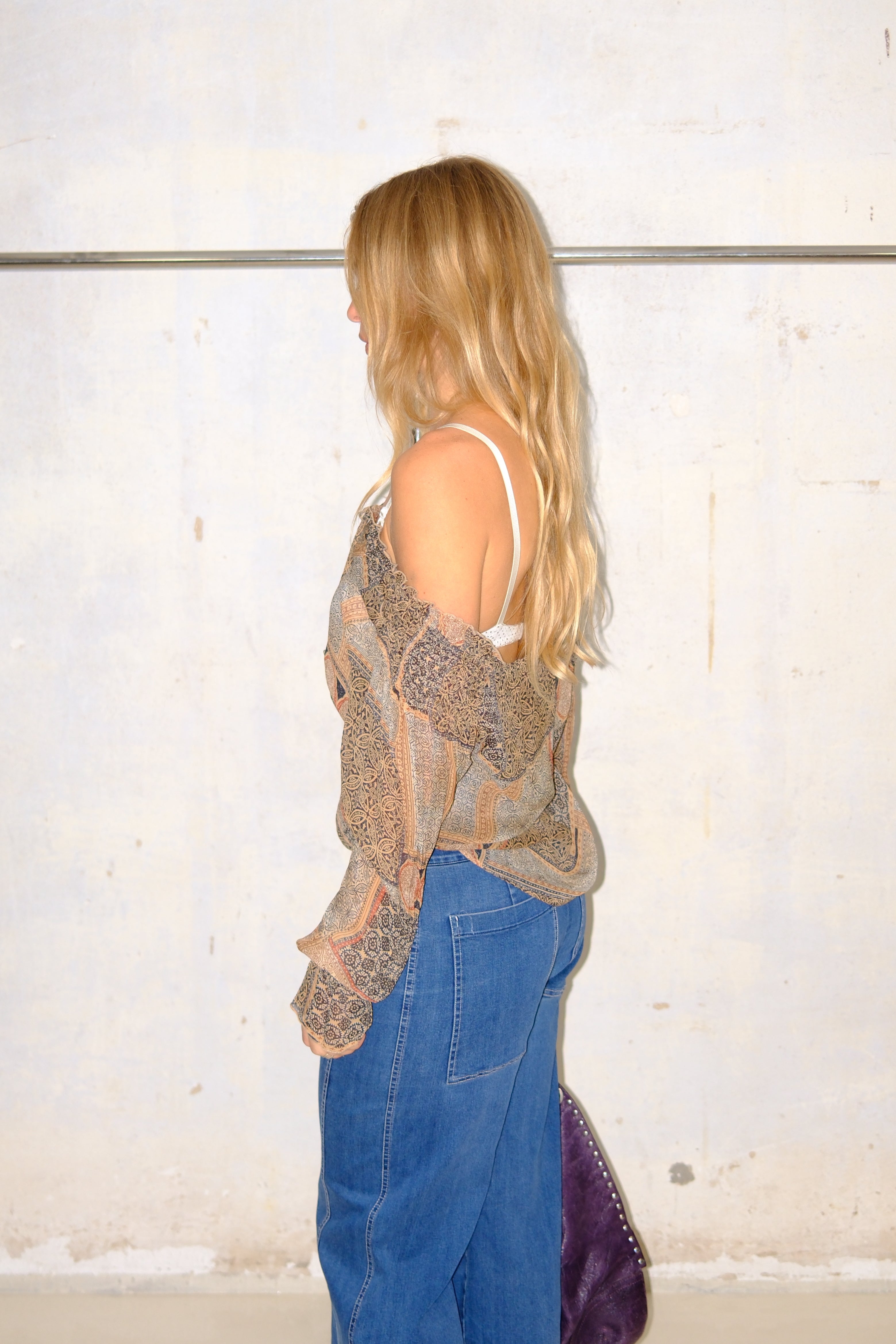 MIXED PATTERNS OFF SHOULDER TOP