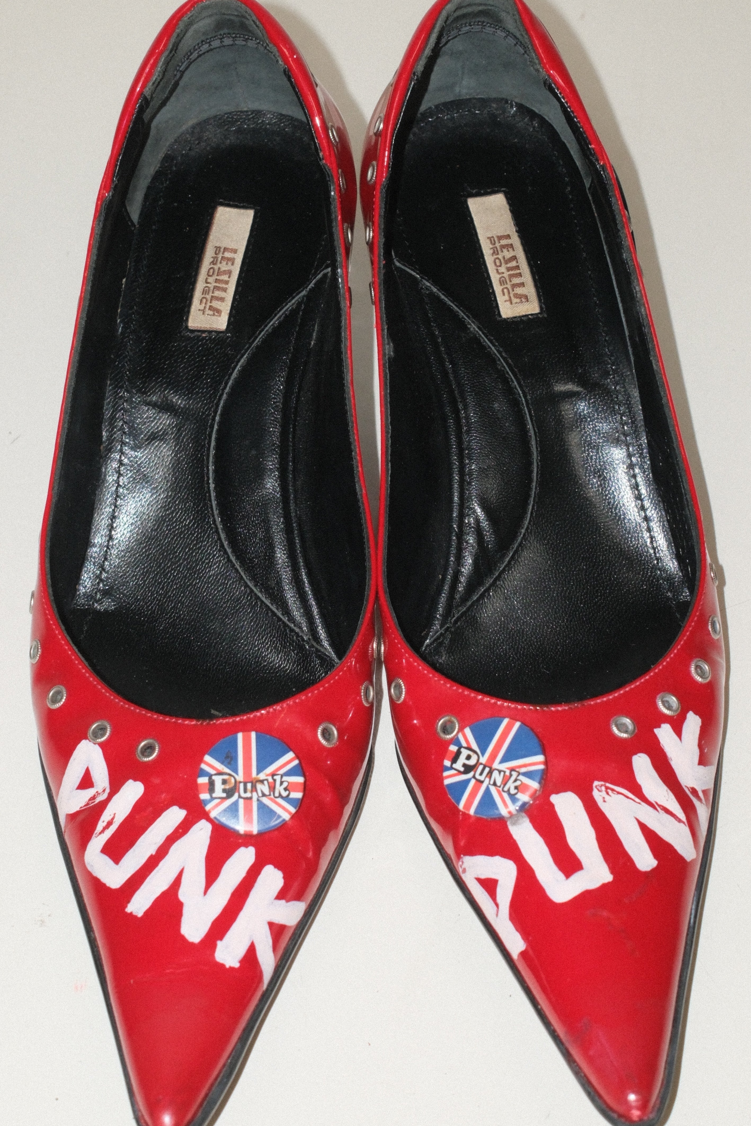 ICONIC LE SILLA PUNK HEELS IN RED PATENT LEATHER SIZE 39