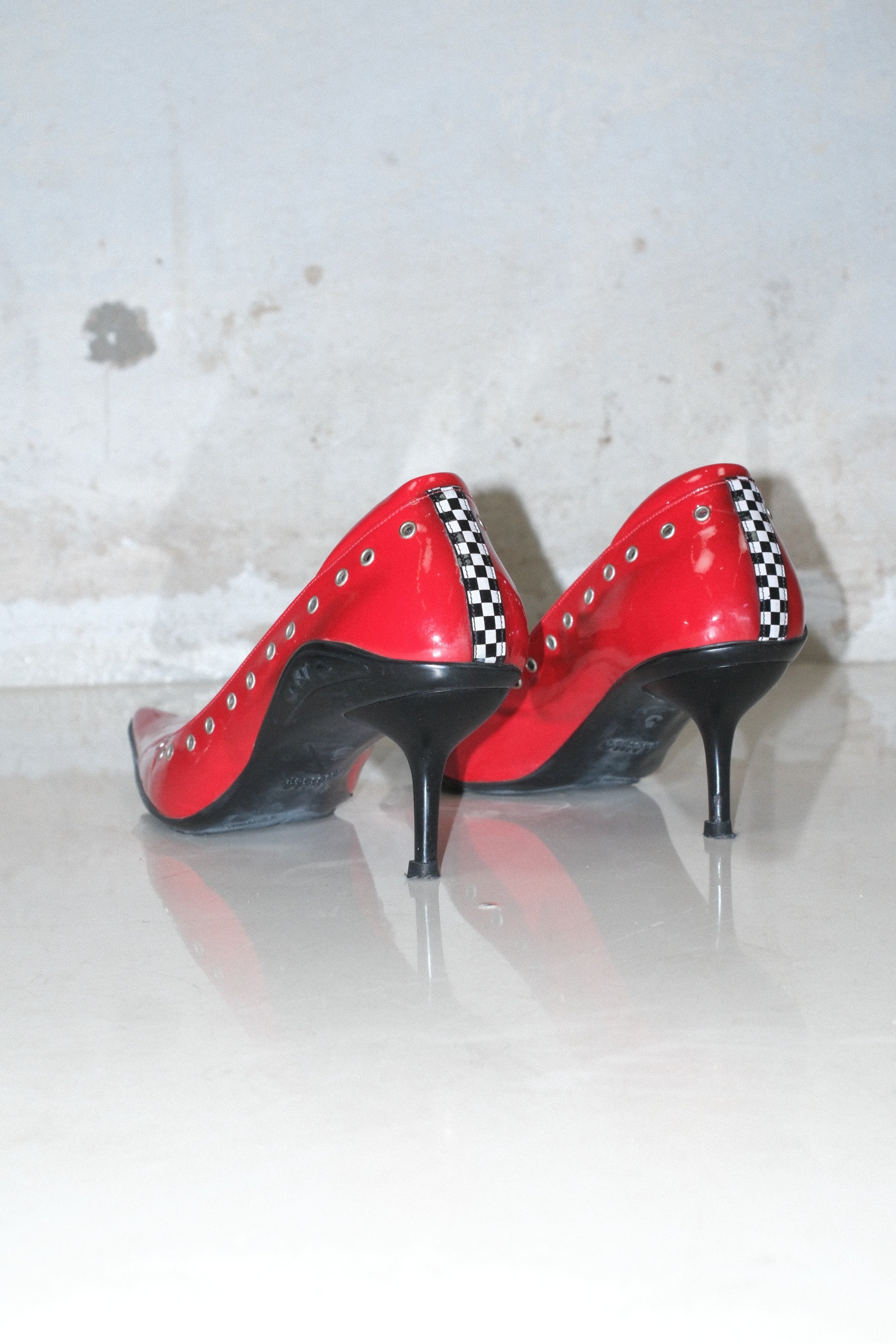 ICONIC LE SILLA PUNK HEELS IN RED PATENT LEATHER SIZE 39
