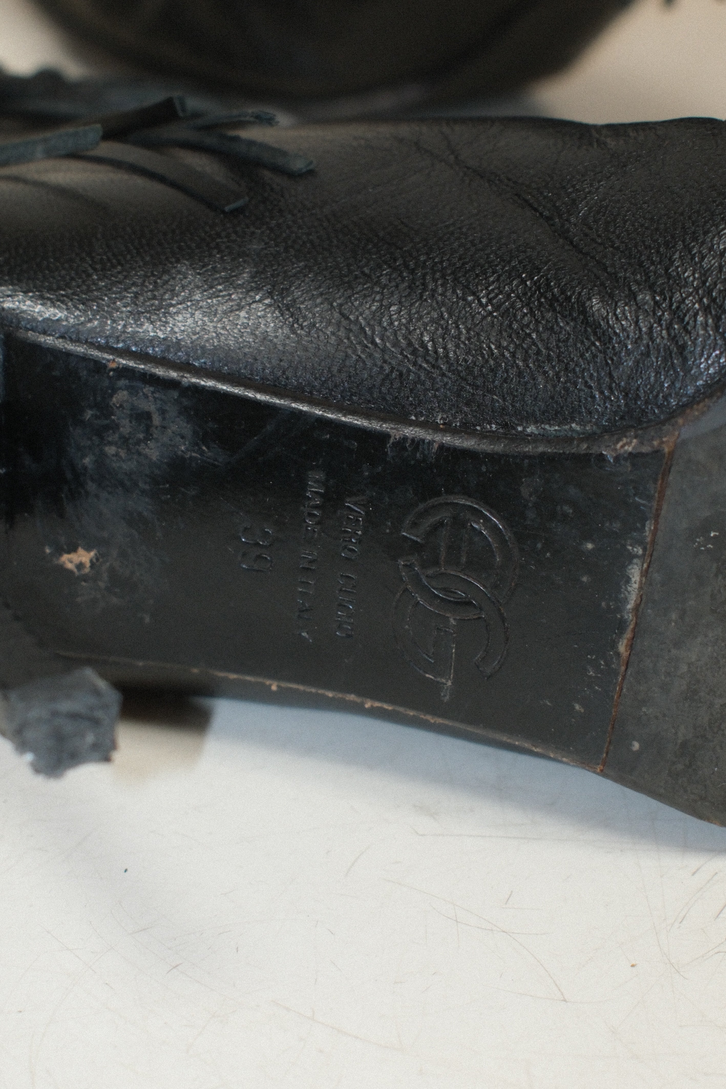 ALBERTO GOZZI FRINGED HEELED ANKLE BOOTS SIZE 39