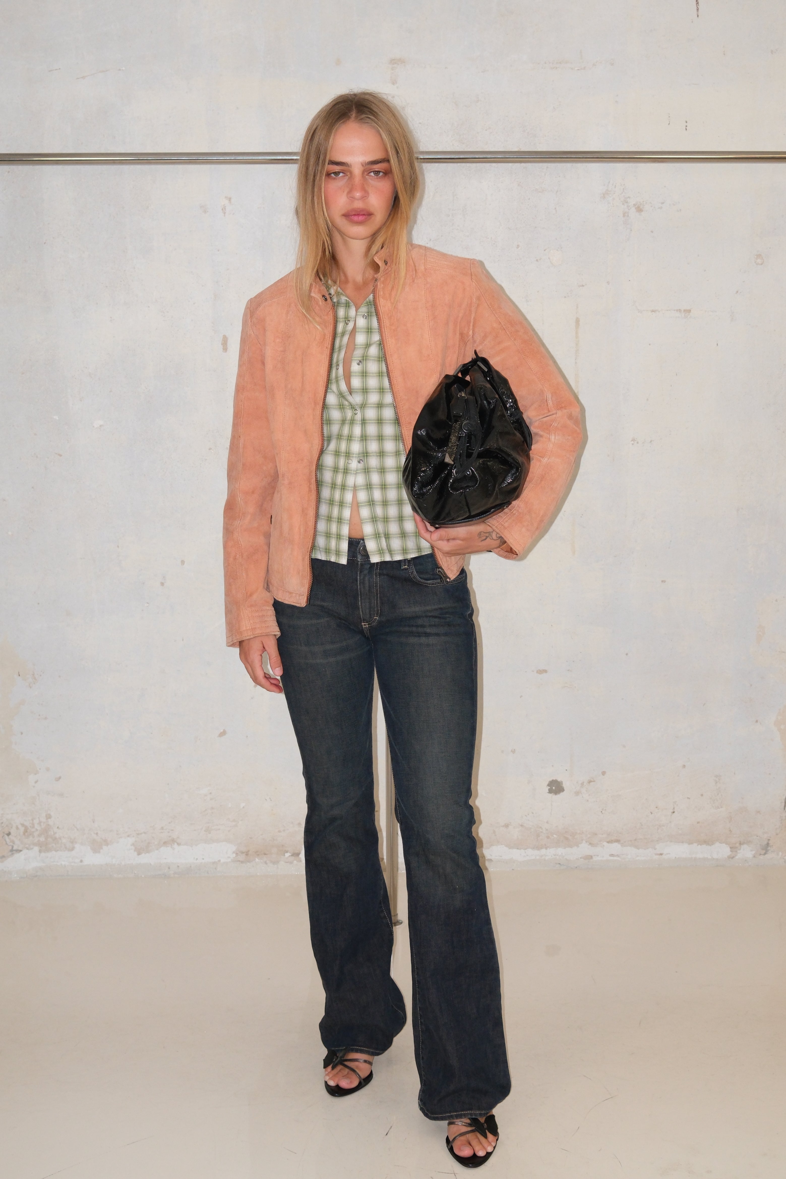 Peach Pink Suede Jacket