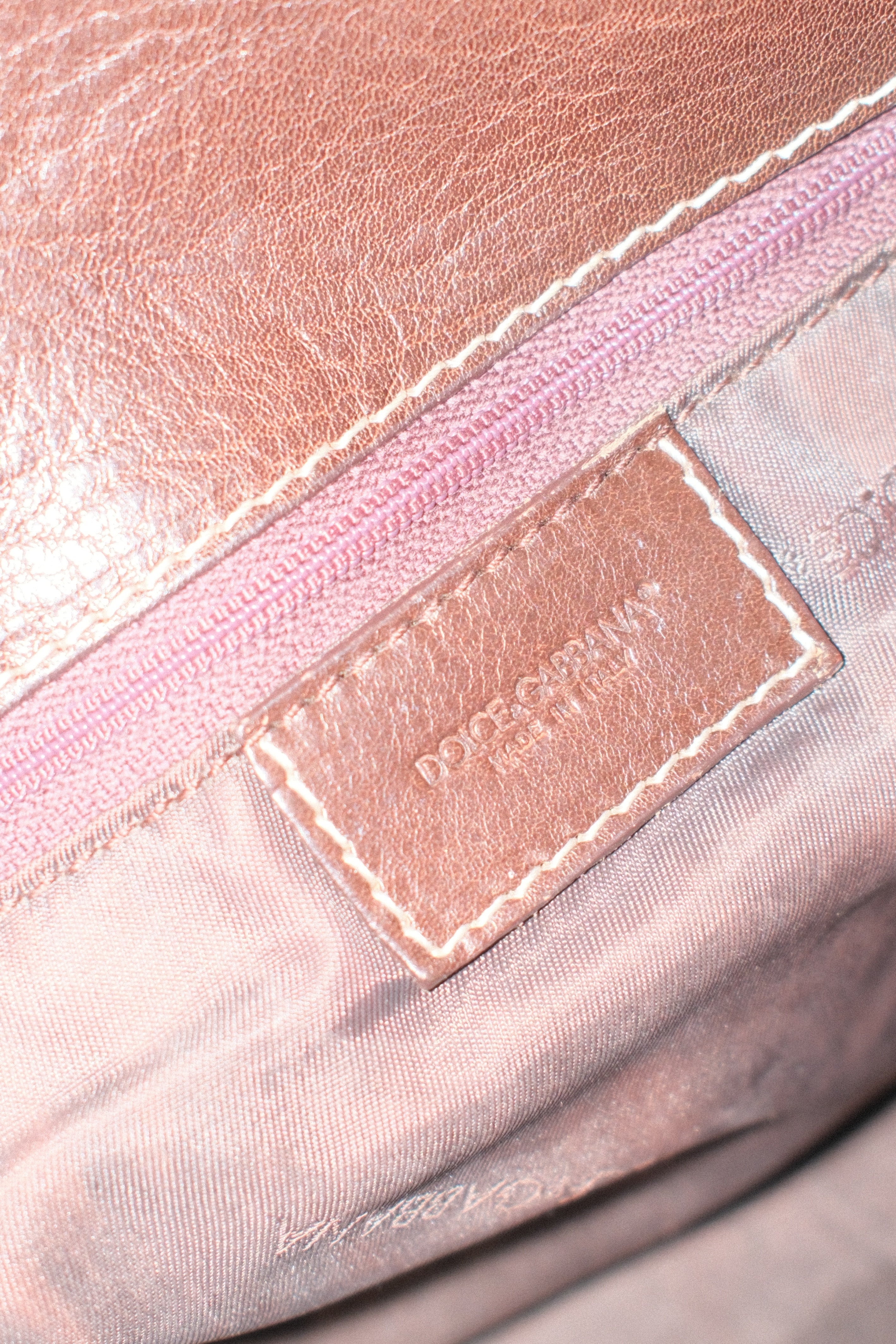 DOLCE & GABBANA CLASSIC MONOGRAM LEATHER & CANVAS BAG IN BROWN