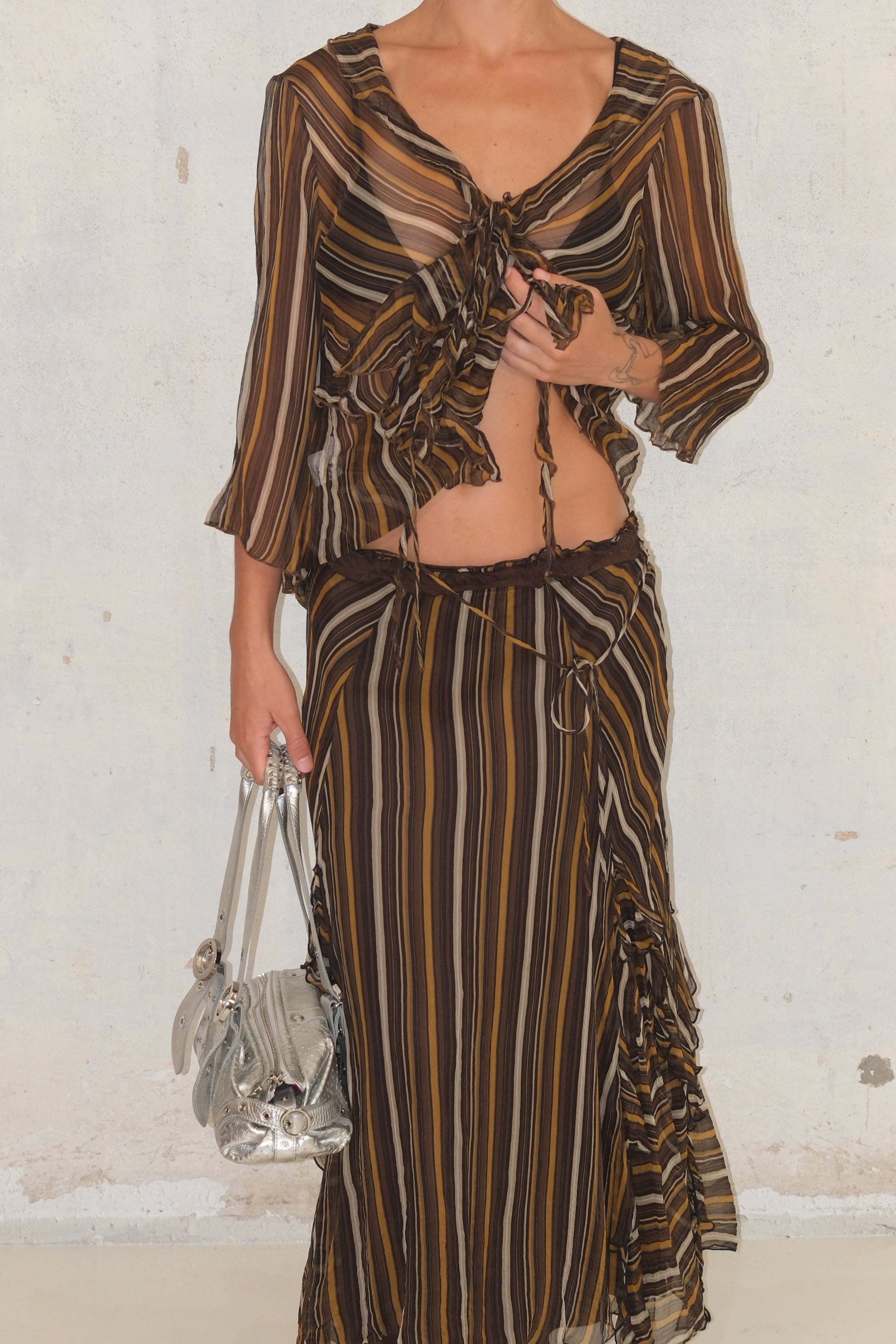 Sheer Set Of Top And Skirt