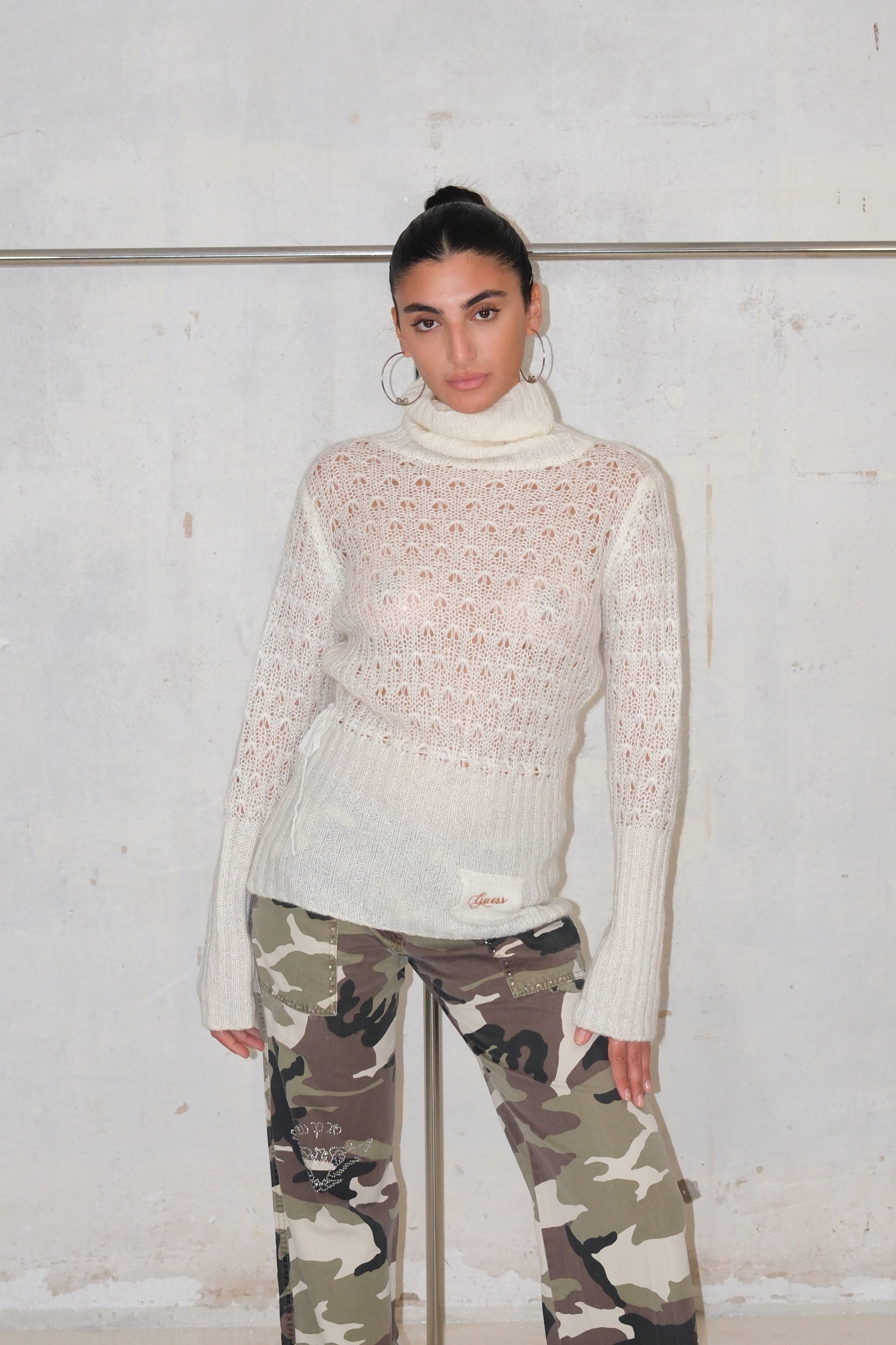 Guess Sheer Long Knit Sweater