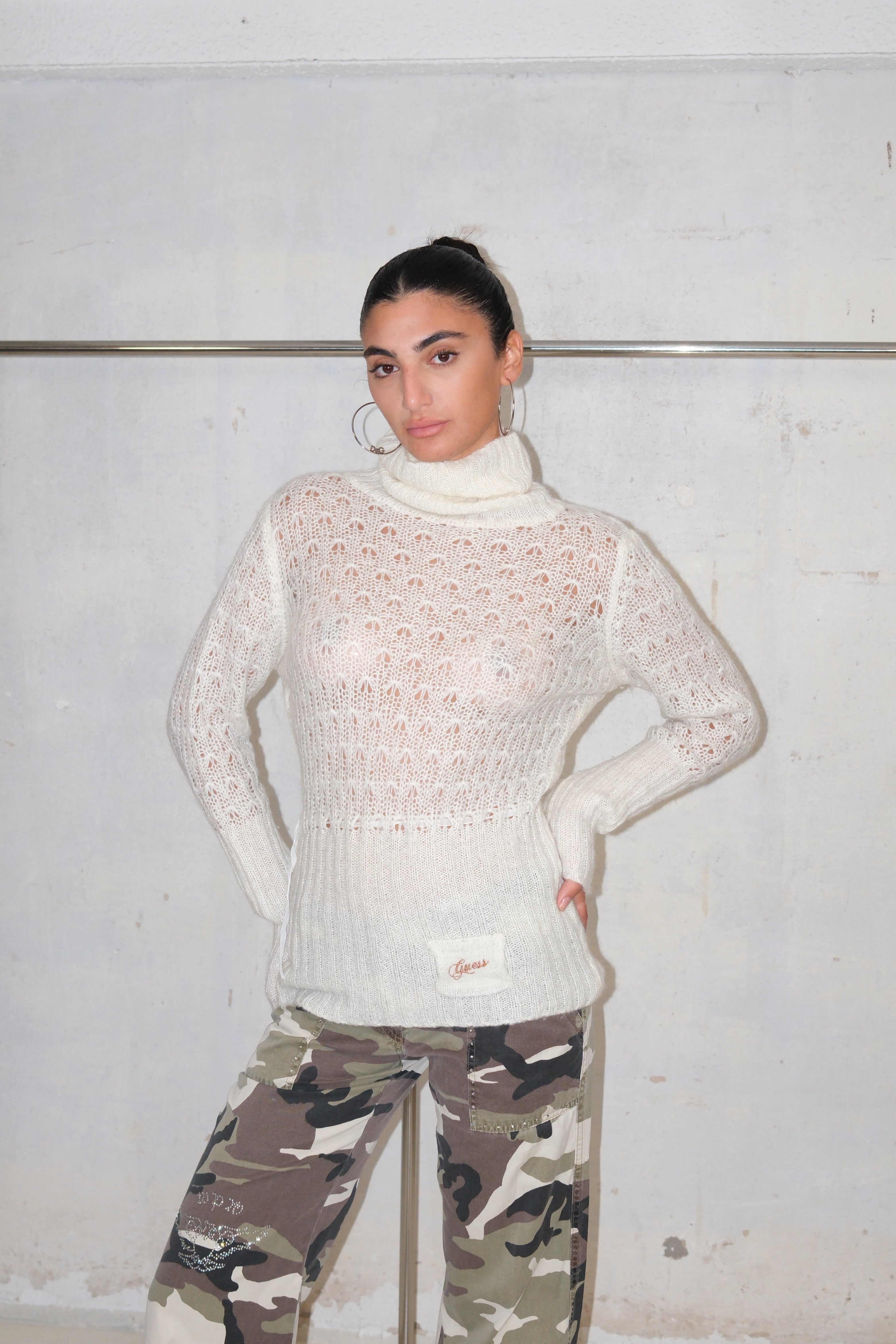 Guess Sheer Long Knit Sweater