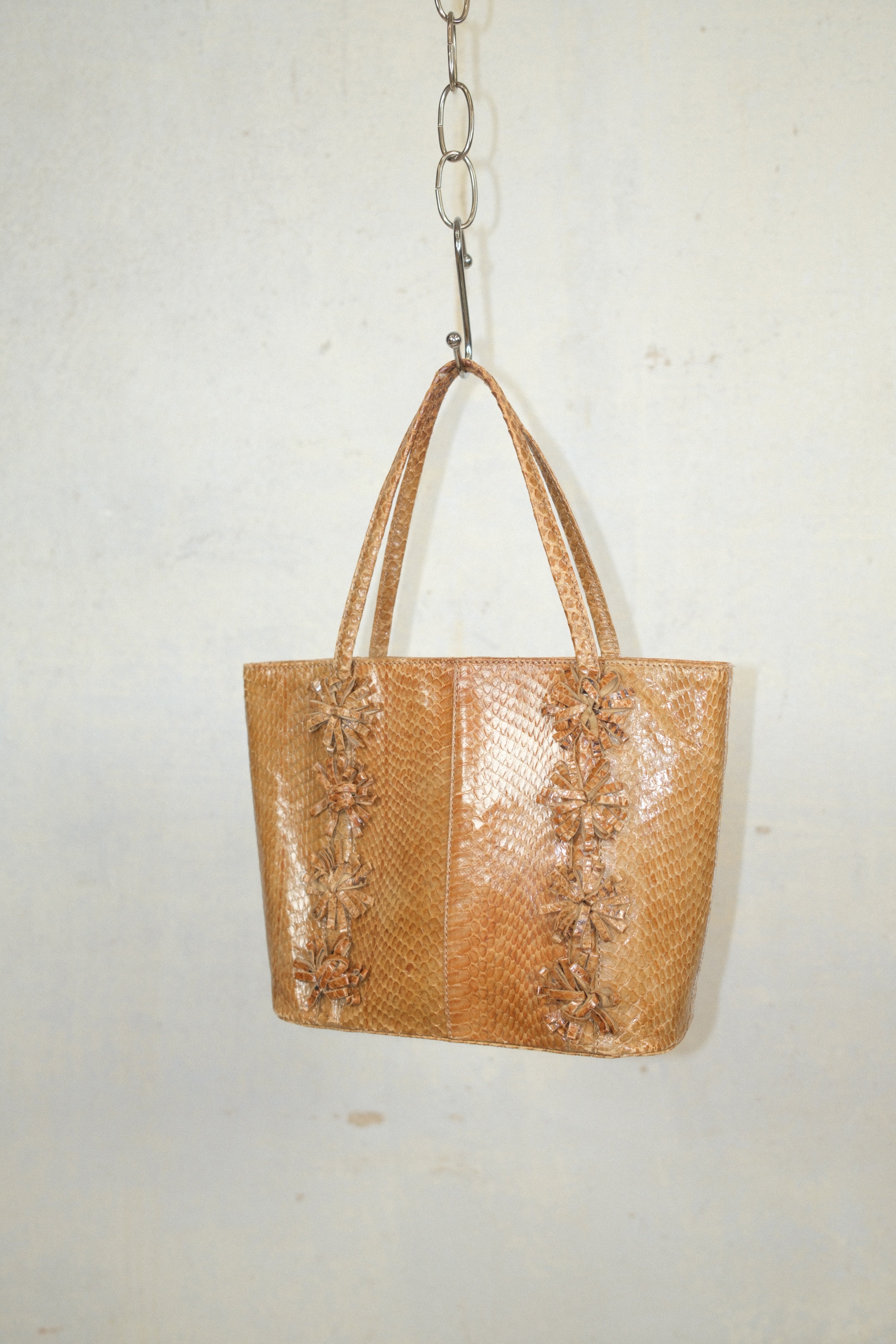 ANTEPRIMA CARAMEL GINGERY EVENING BAG IN PYTHON LEATHER