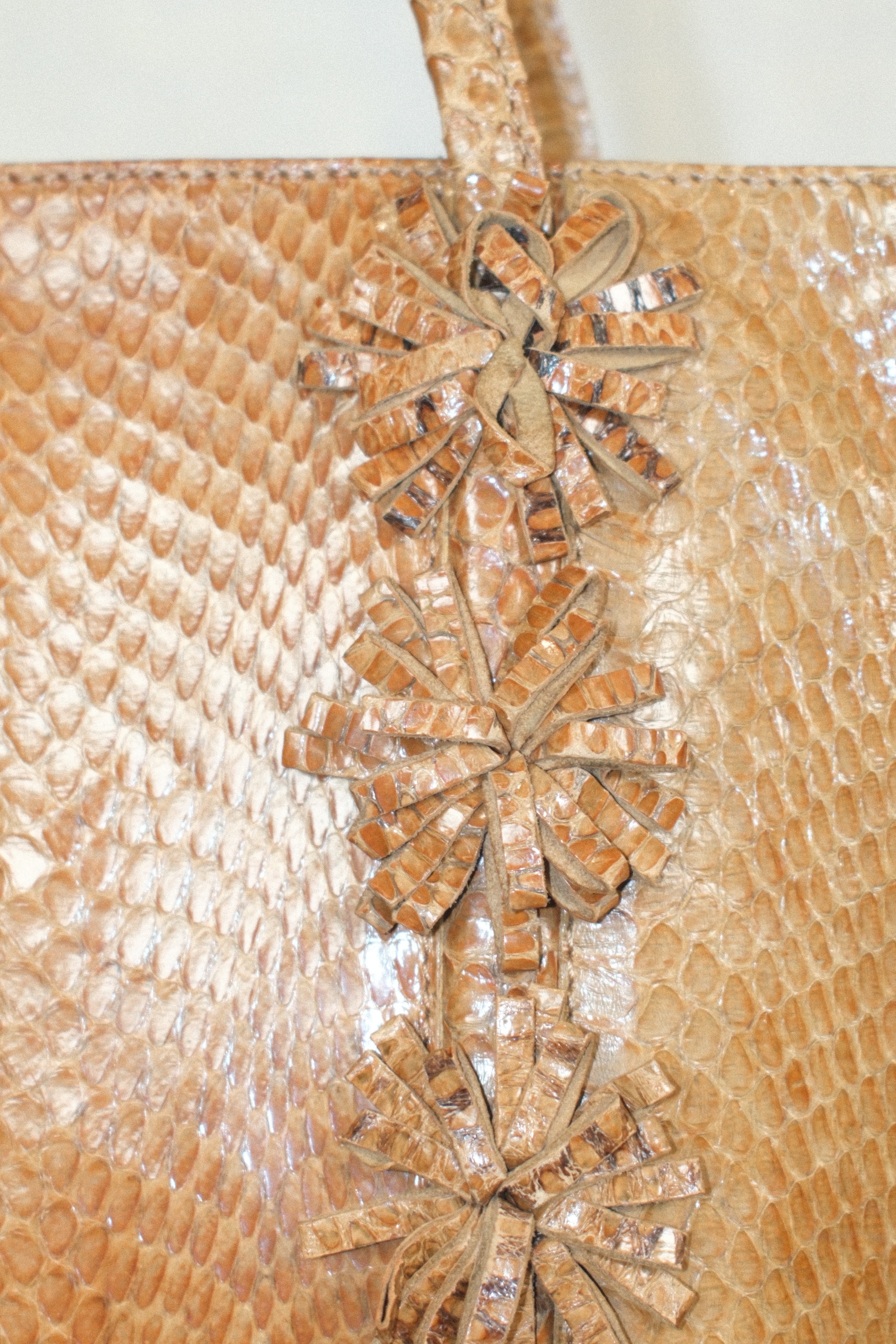 ANTEPRIMA CARAMEL GINGERY EVENING BAG IN PYTHON LEATHER