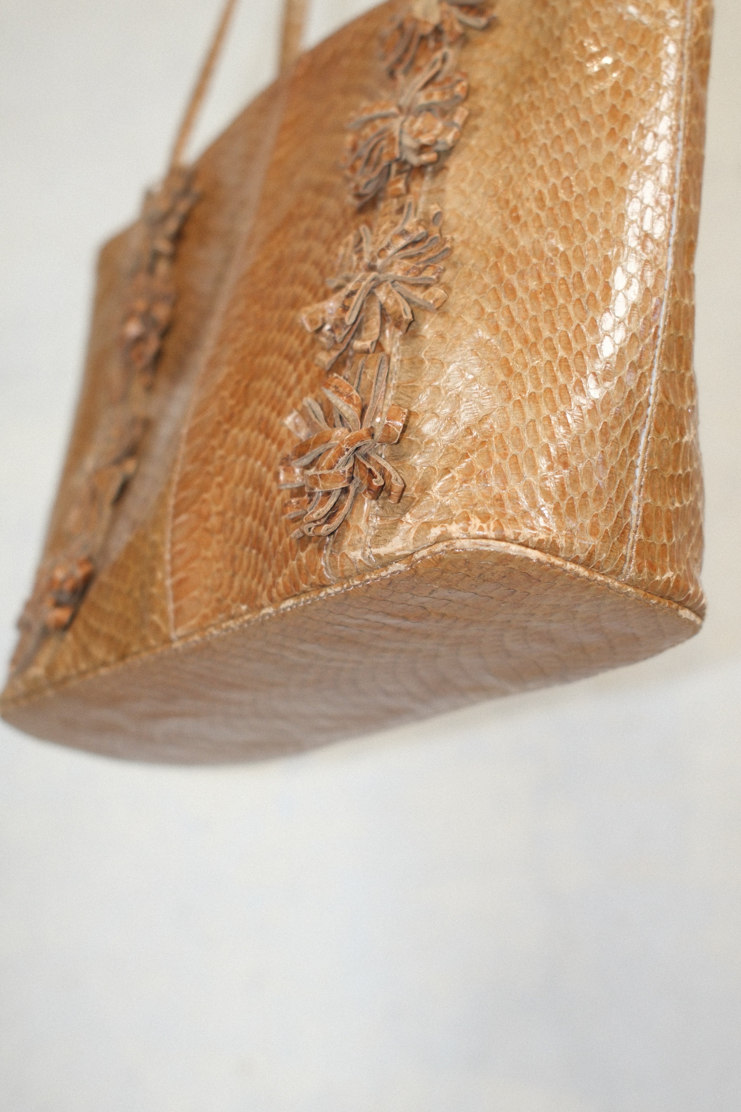ANTEPRIMA CARAMEL GINGERY EVENING BAG IN PYTHON LEATHER