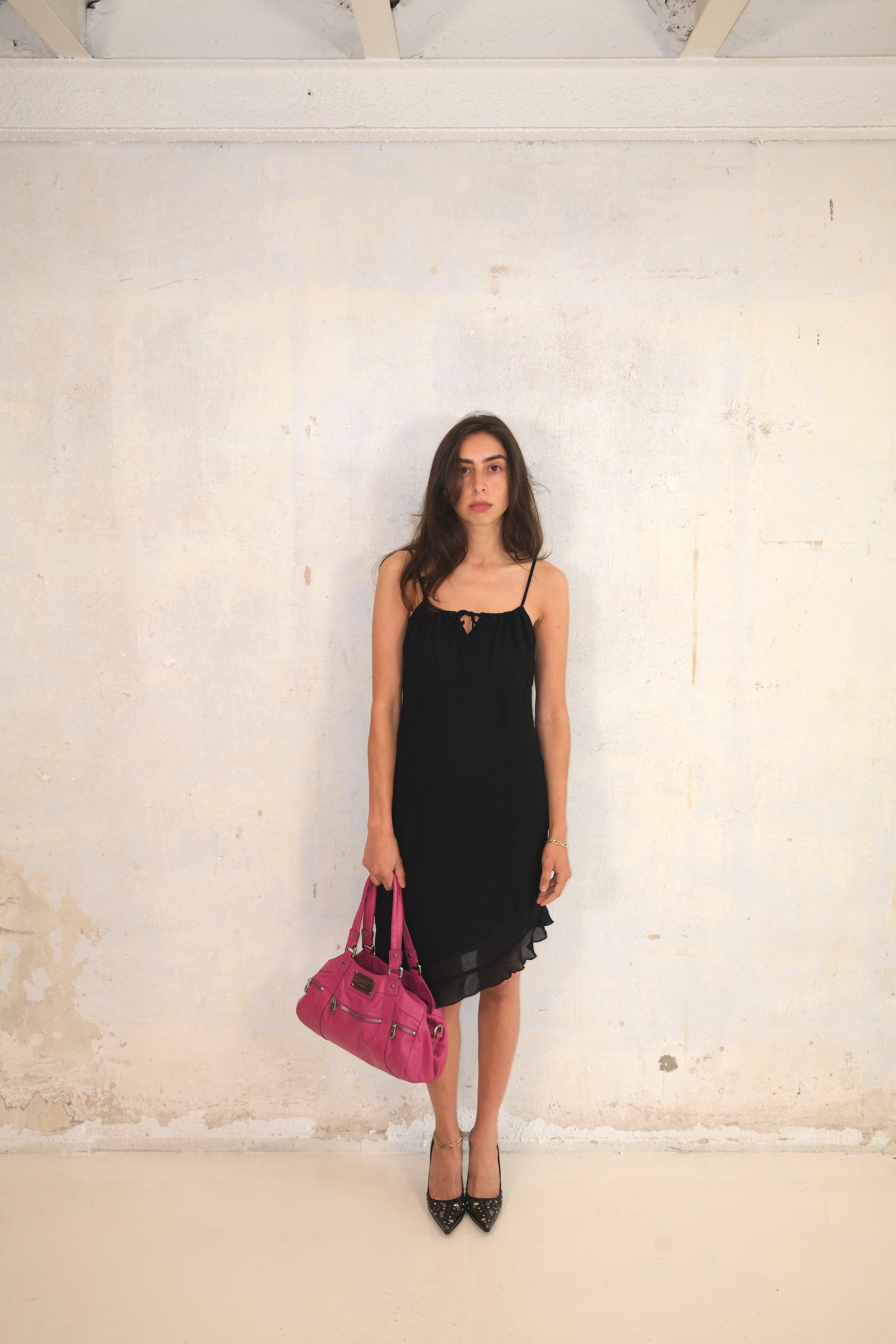 Black Mini Dress With Front Tie