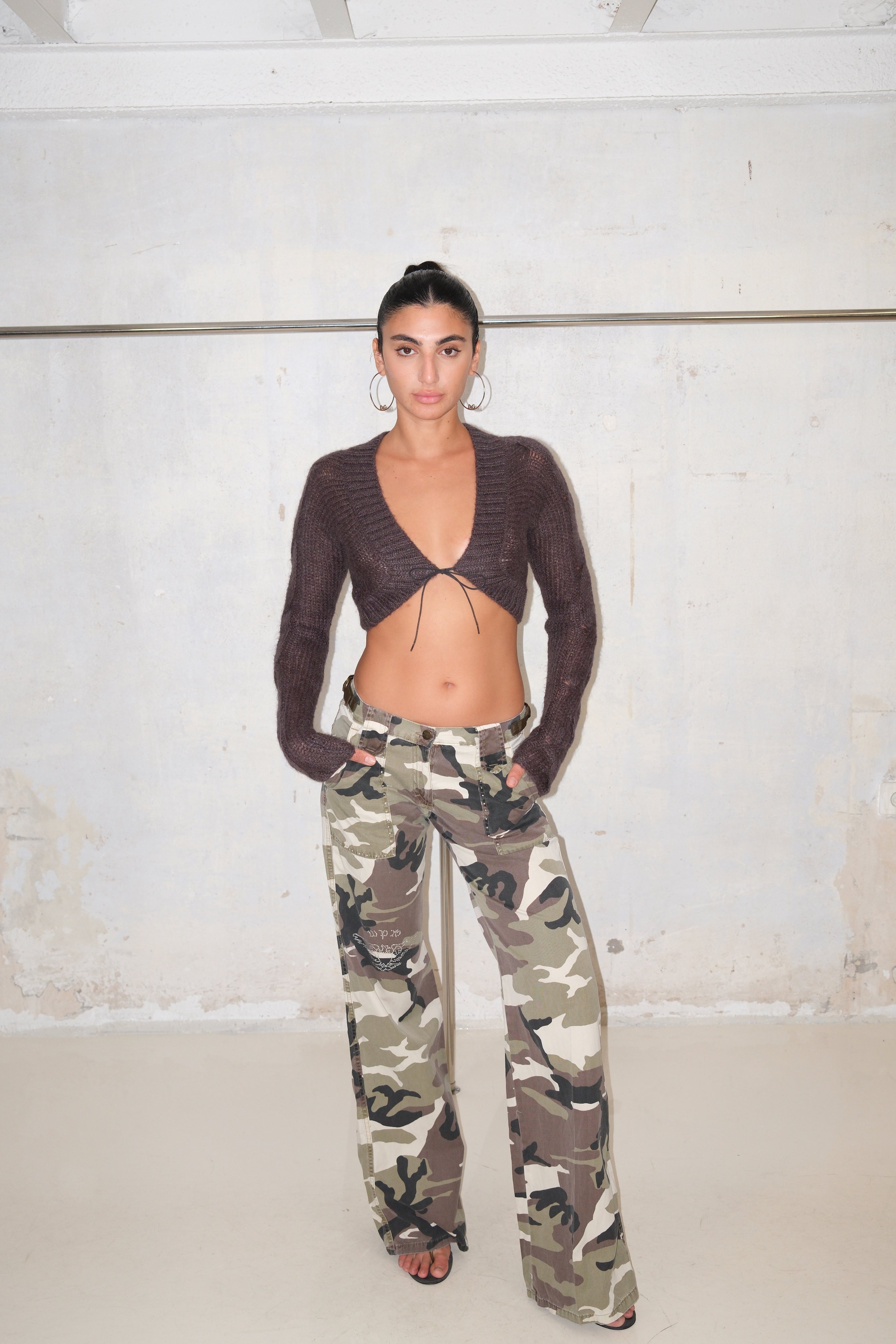 SISLEY GRAY OPEN KNIT SHRUG