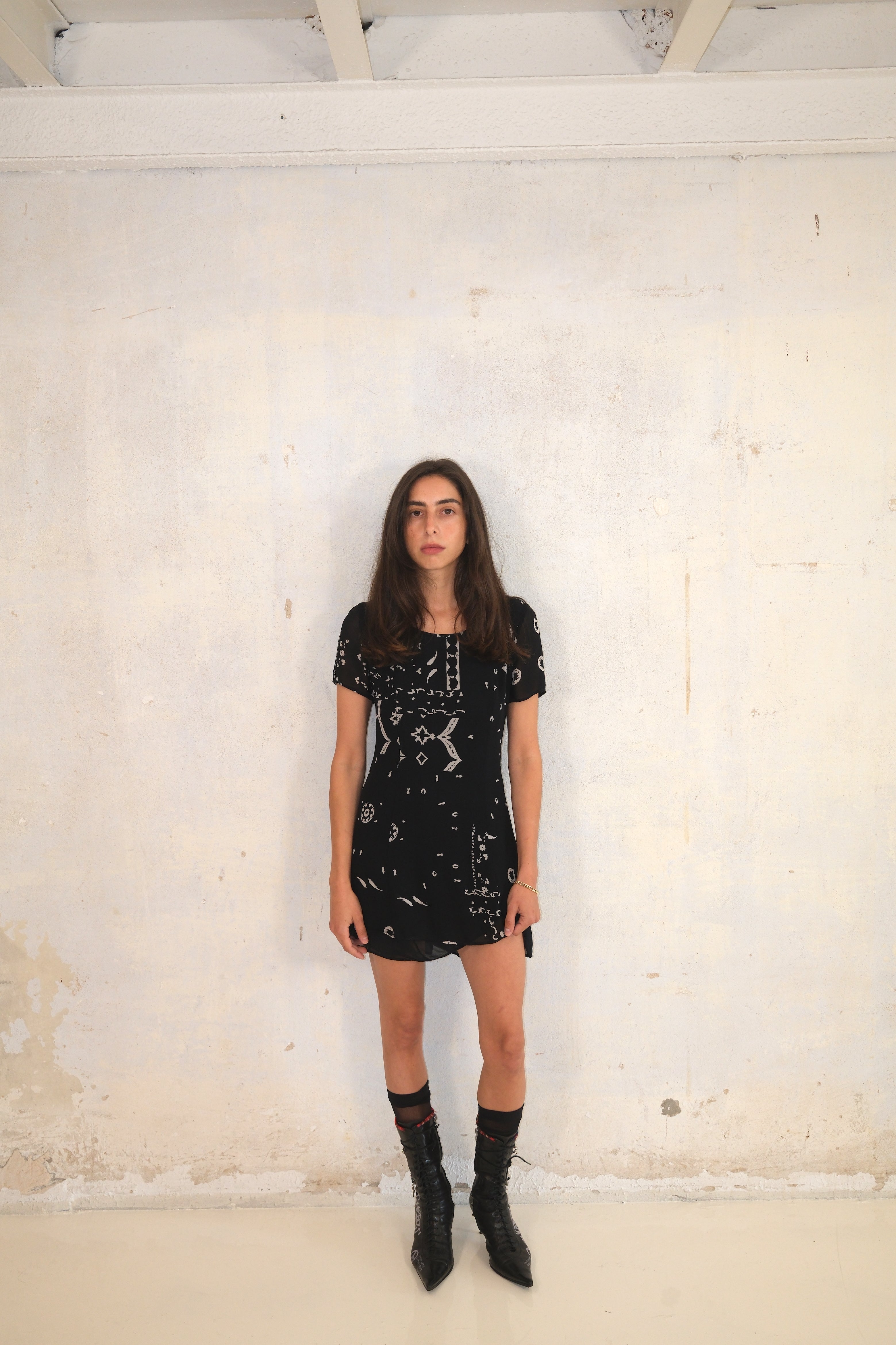 Printed Mini Dress With Short Sleeves