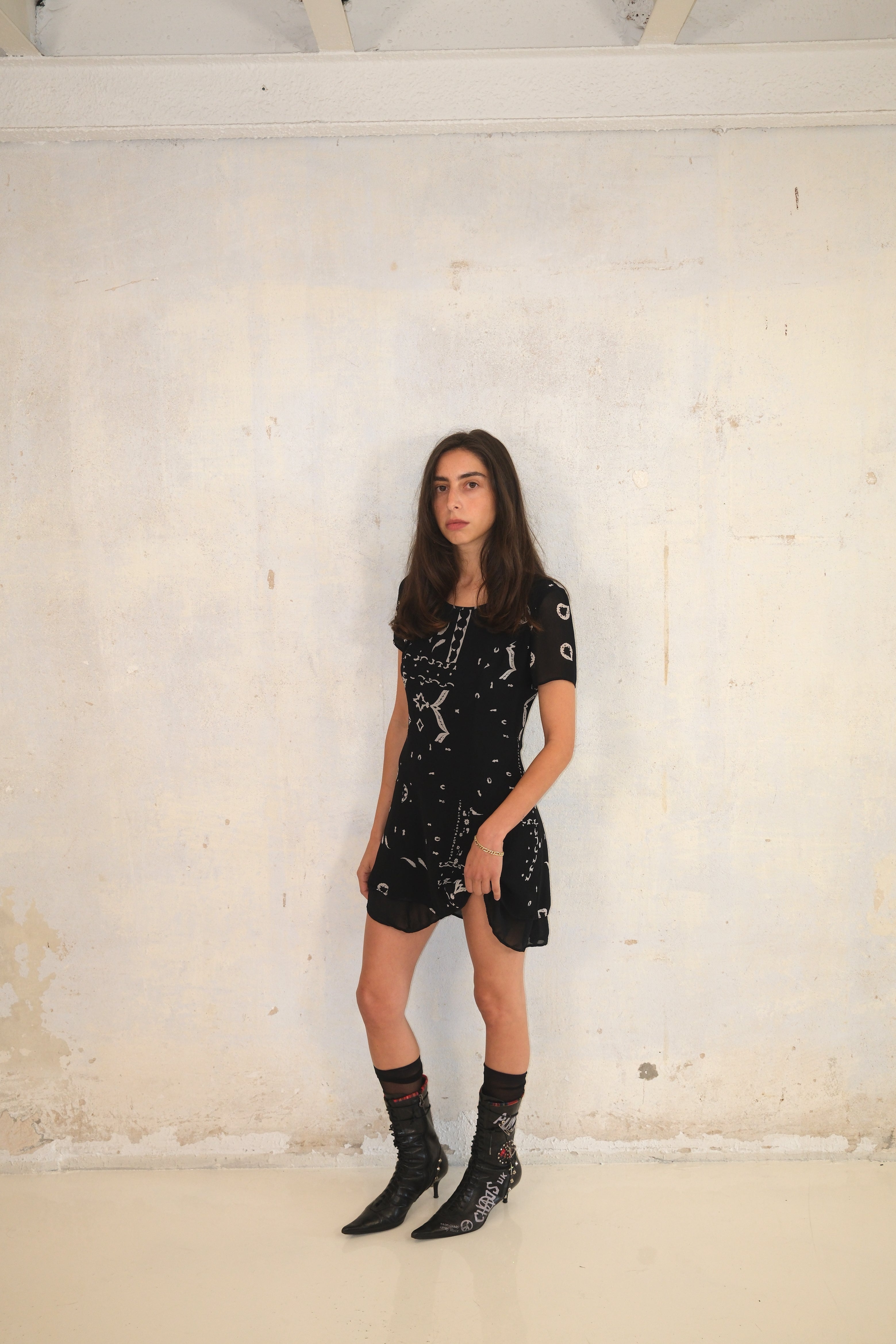 Printed Mini Dress With Short Sleeves