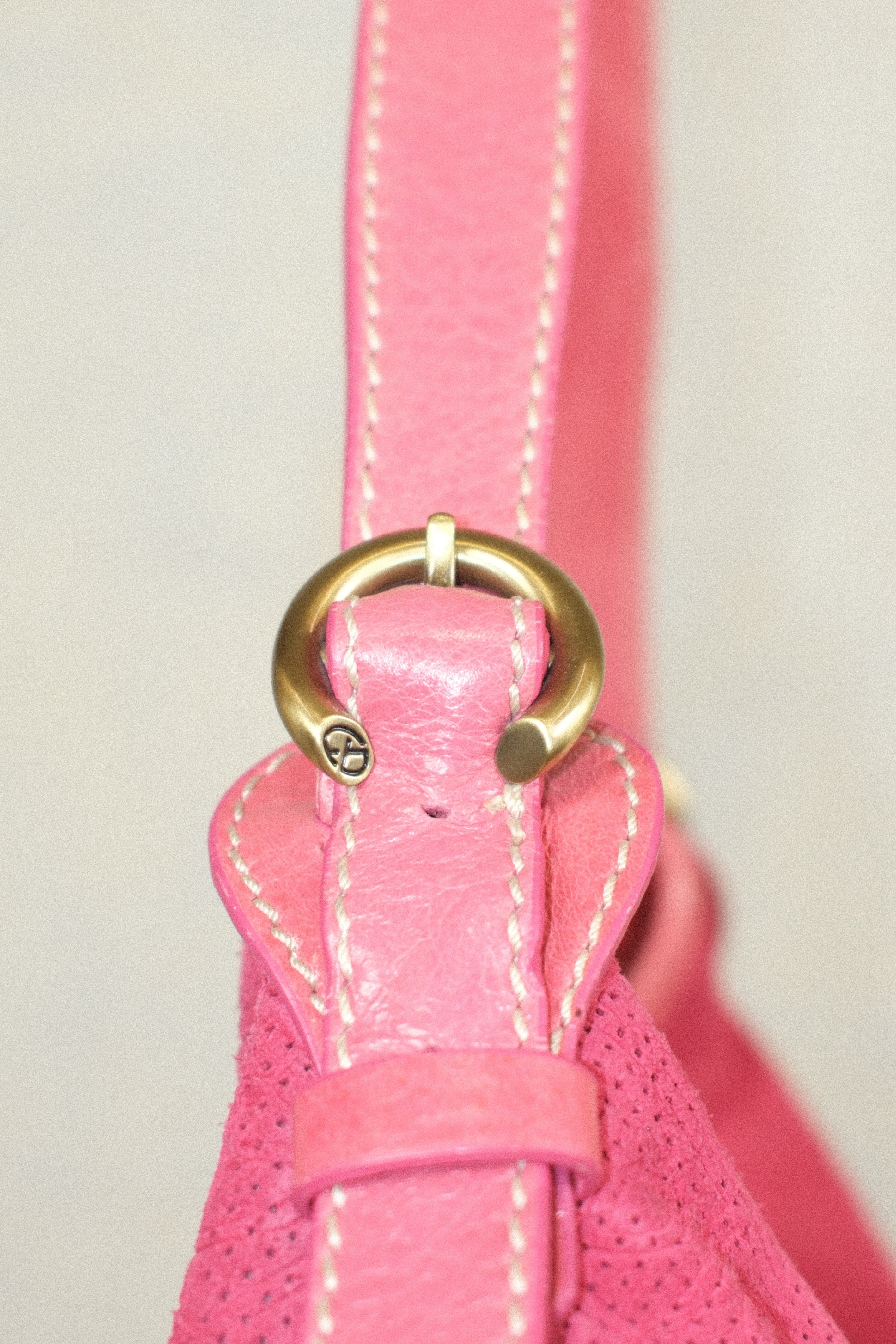 FRANCESCO BIASIA HOT PINK LEATHER AND SUEDE BAG