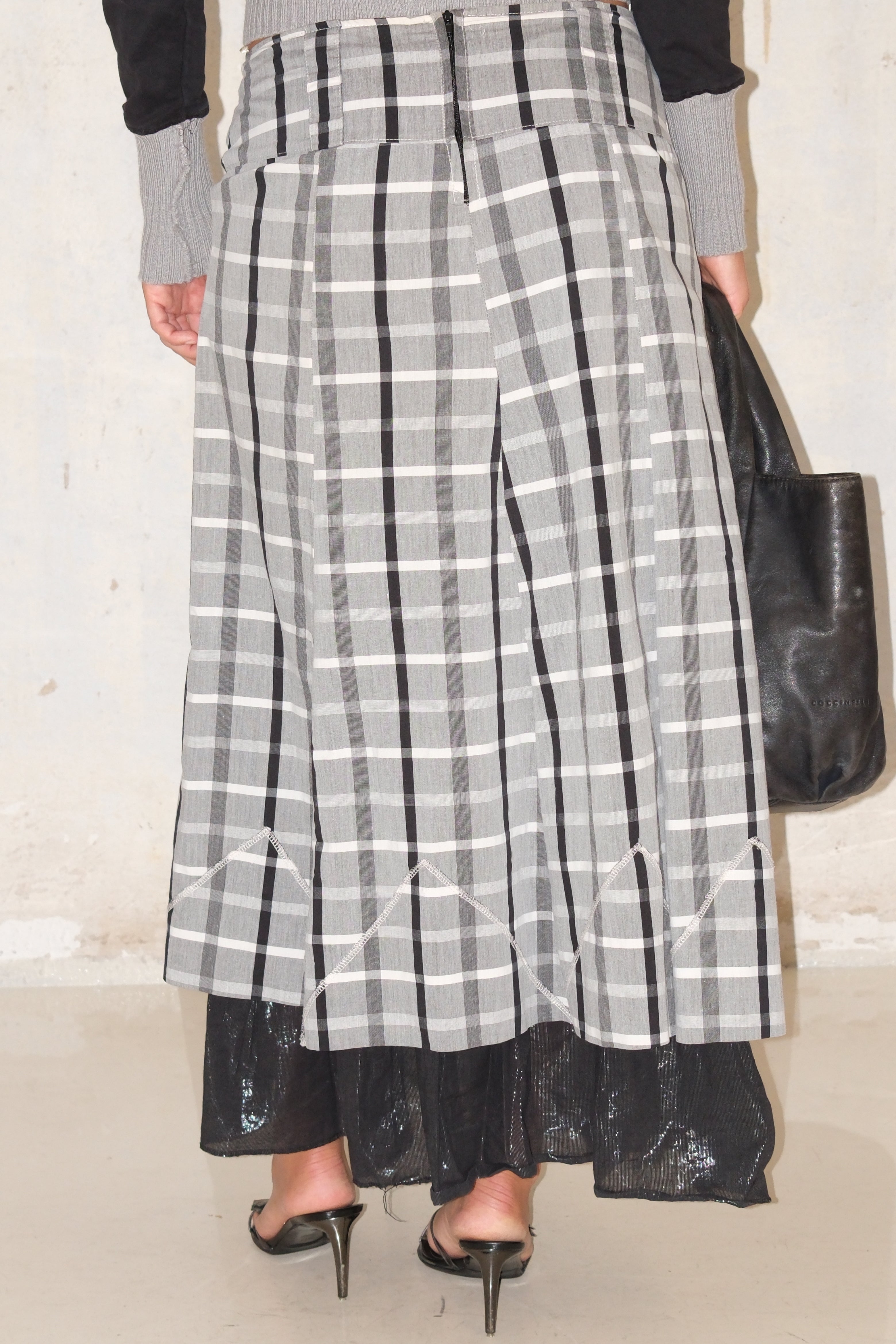 Long Plaid Skirt With Layers