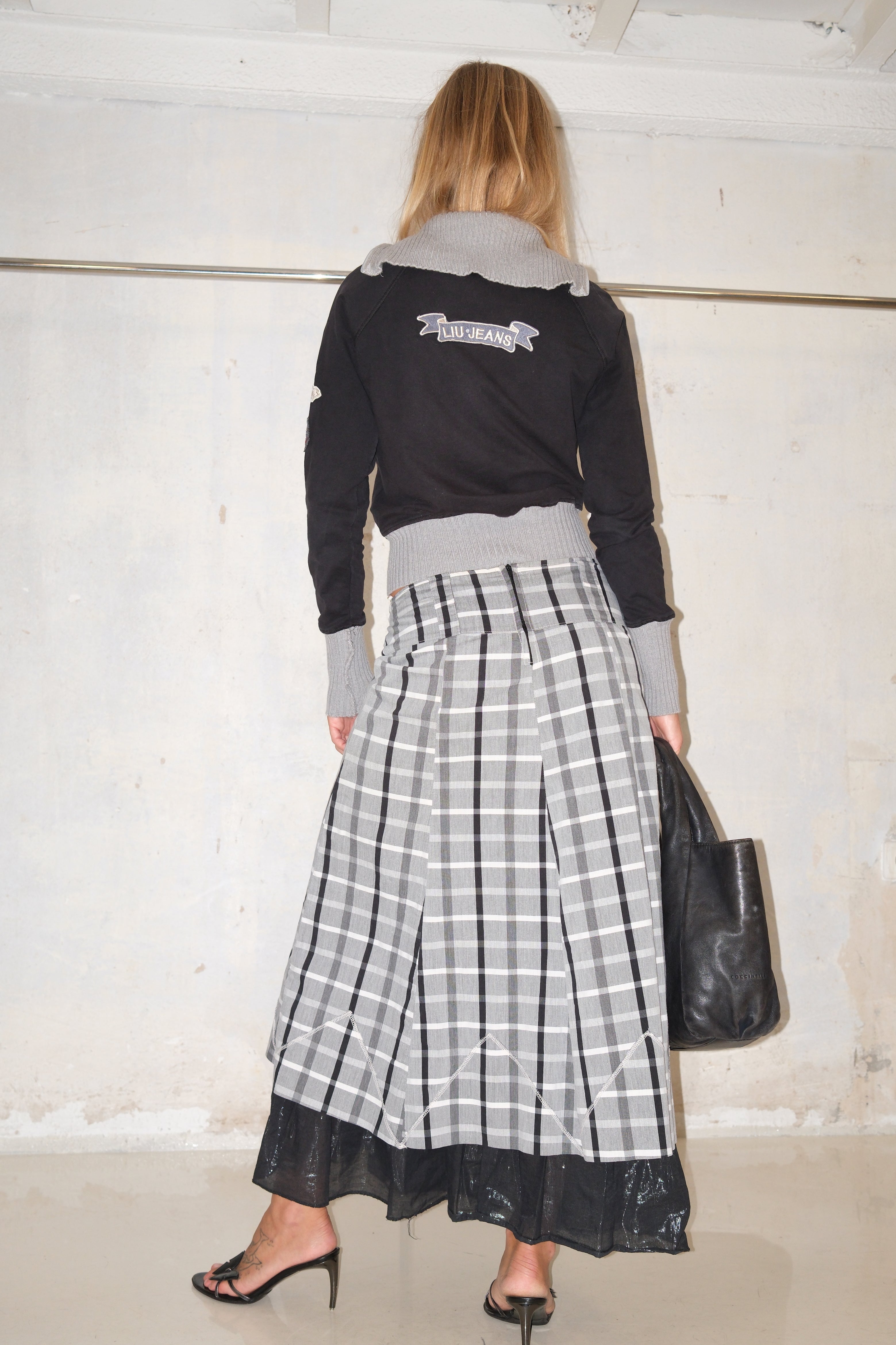 Long Plaid Skirt With Layers