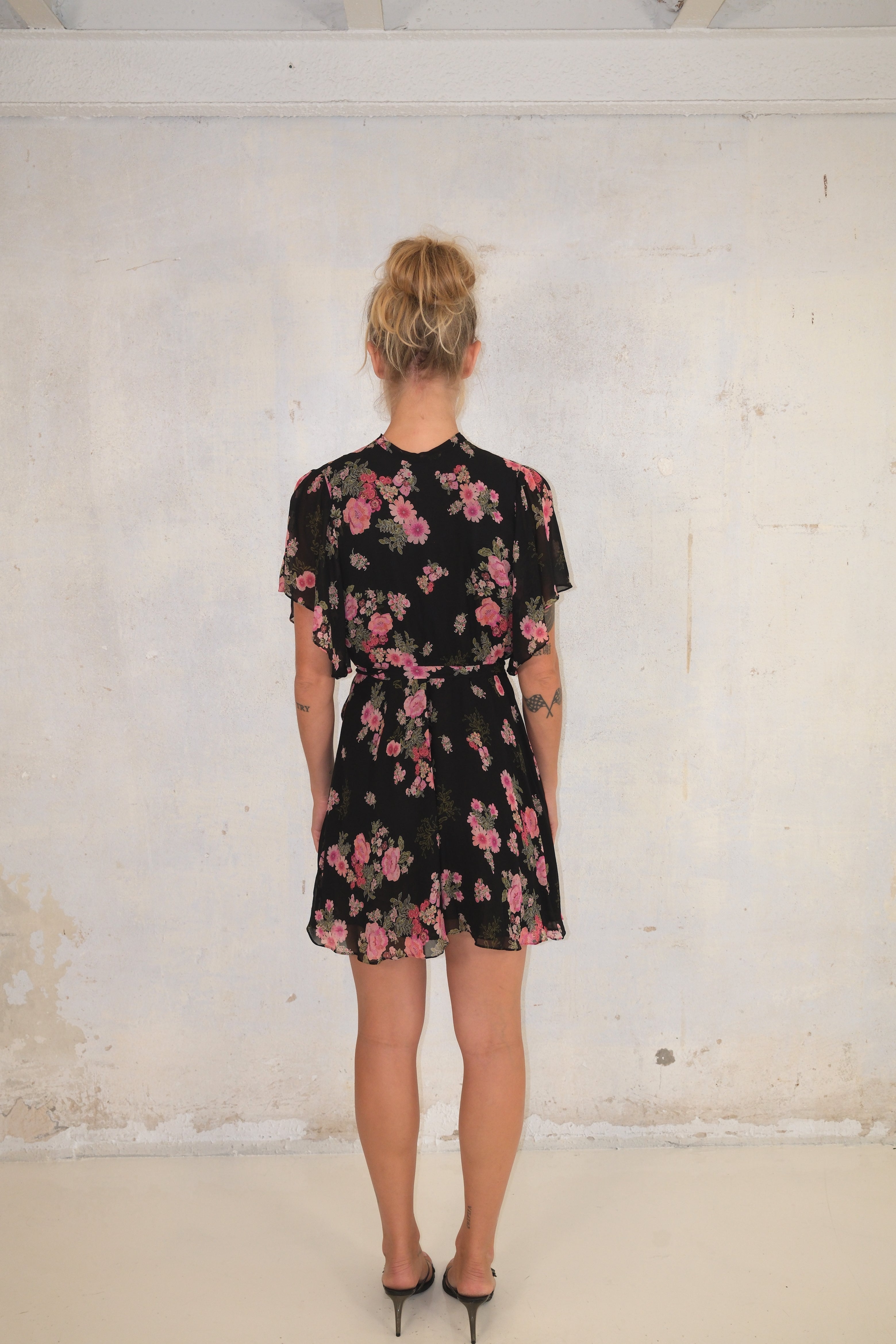 Floral Mini Dress With Ties