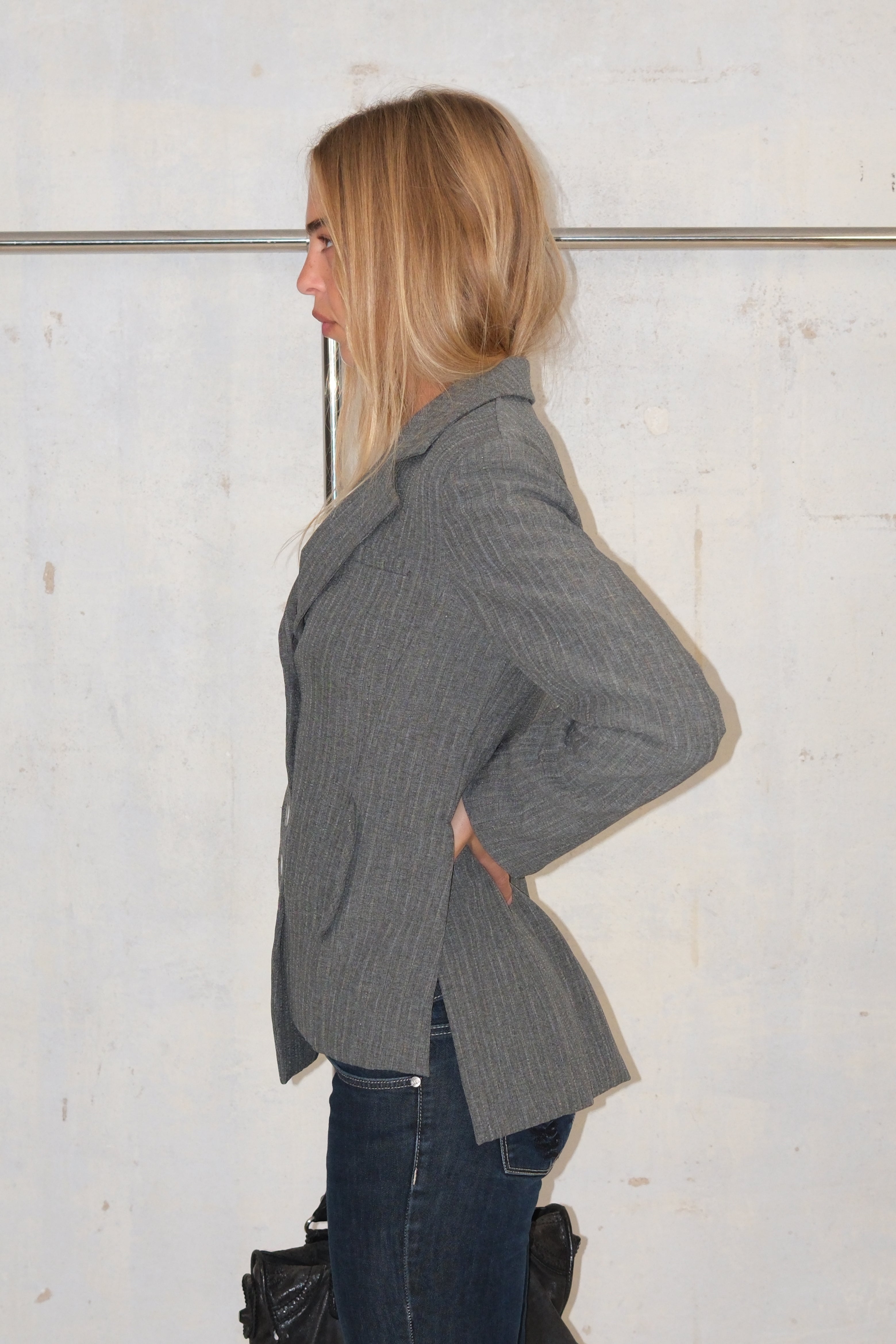 Asymmetric Striped Button-Up Shirt