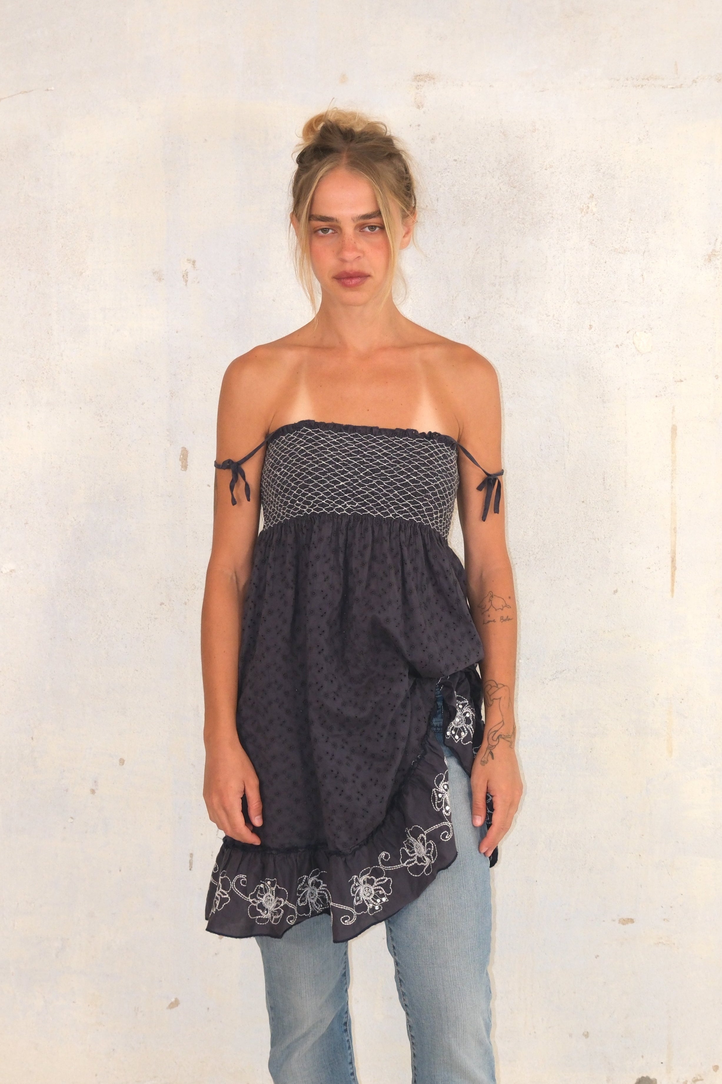 BLUE SPAGHETTI STRAP DRESS