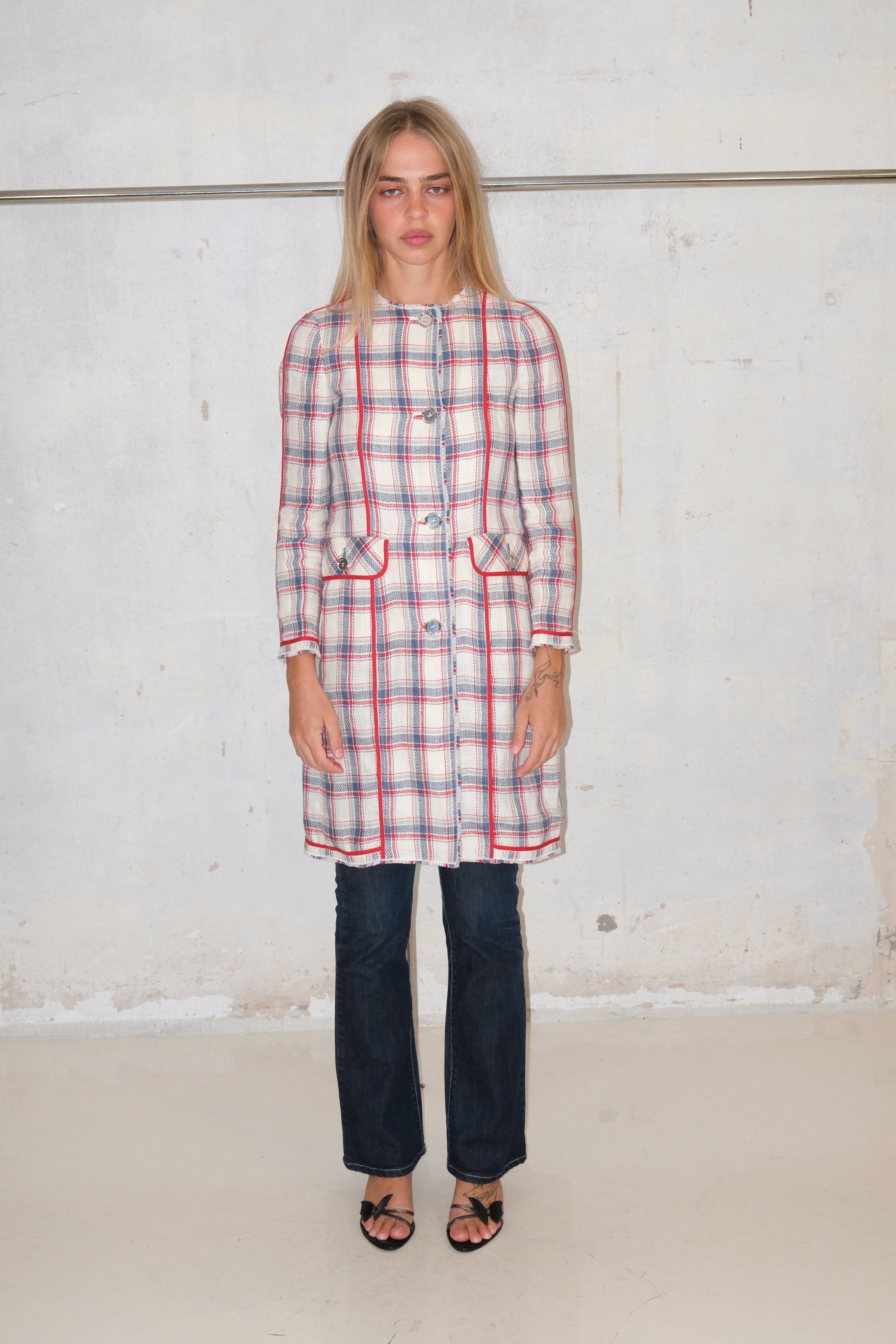 D&G LINEN CHECK COAT