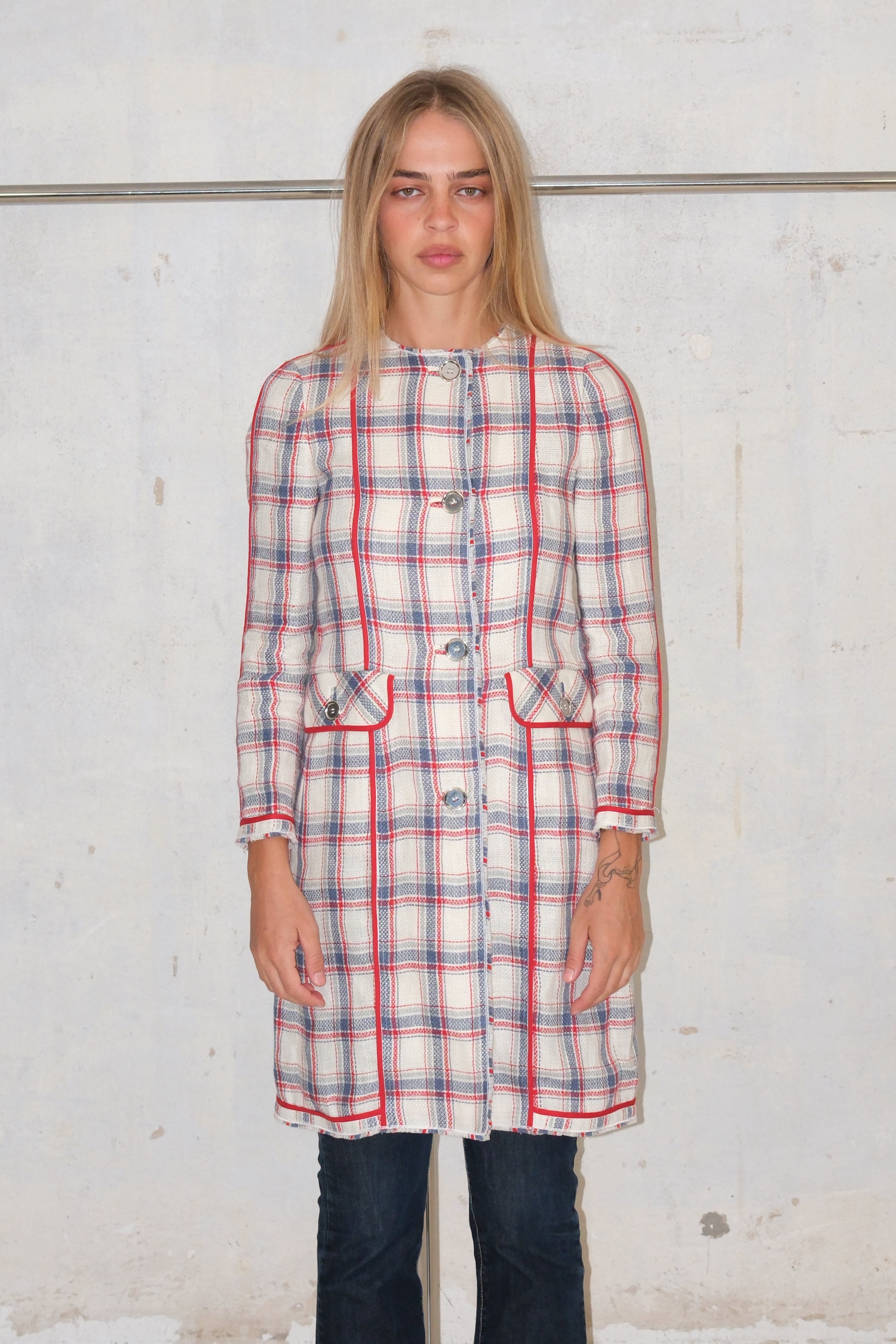 D&G LINEN CHECK COAT