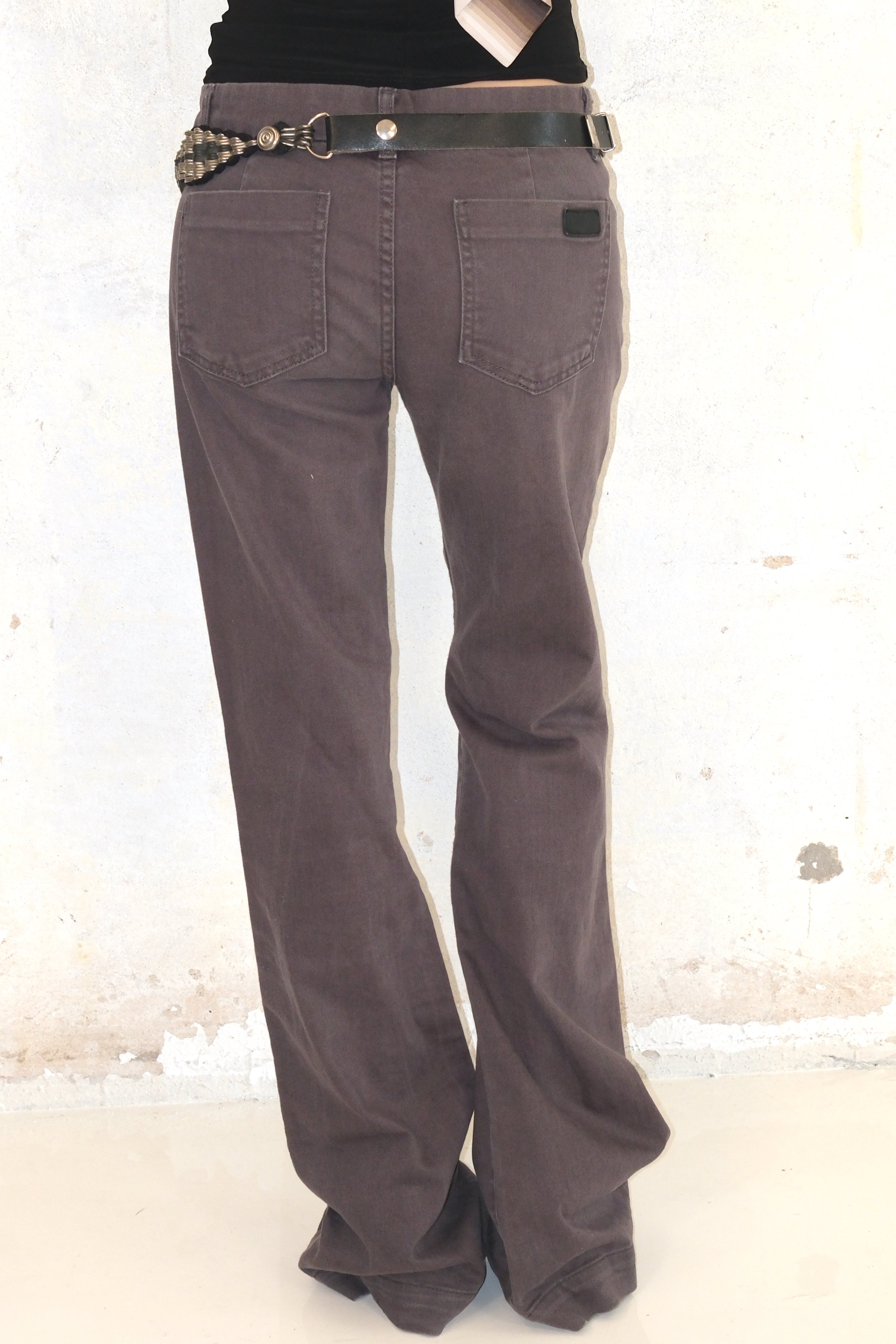 Low-Rise Grey Long Pants Size 36
