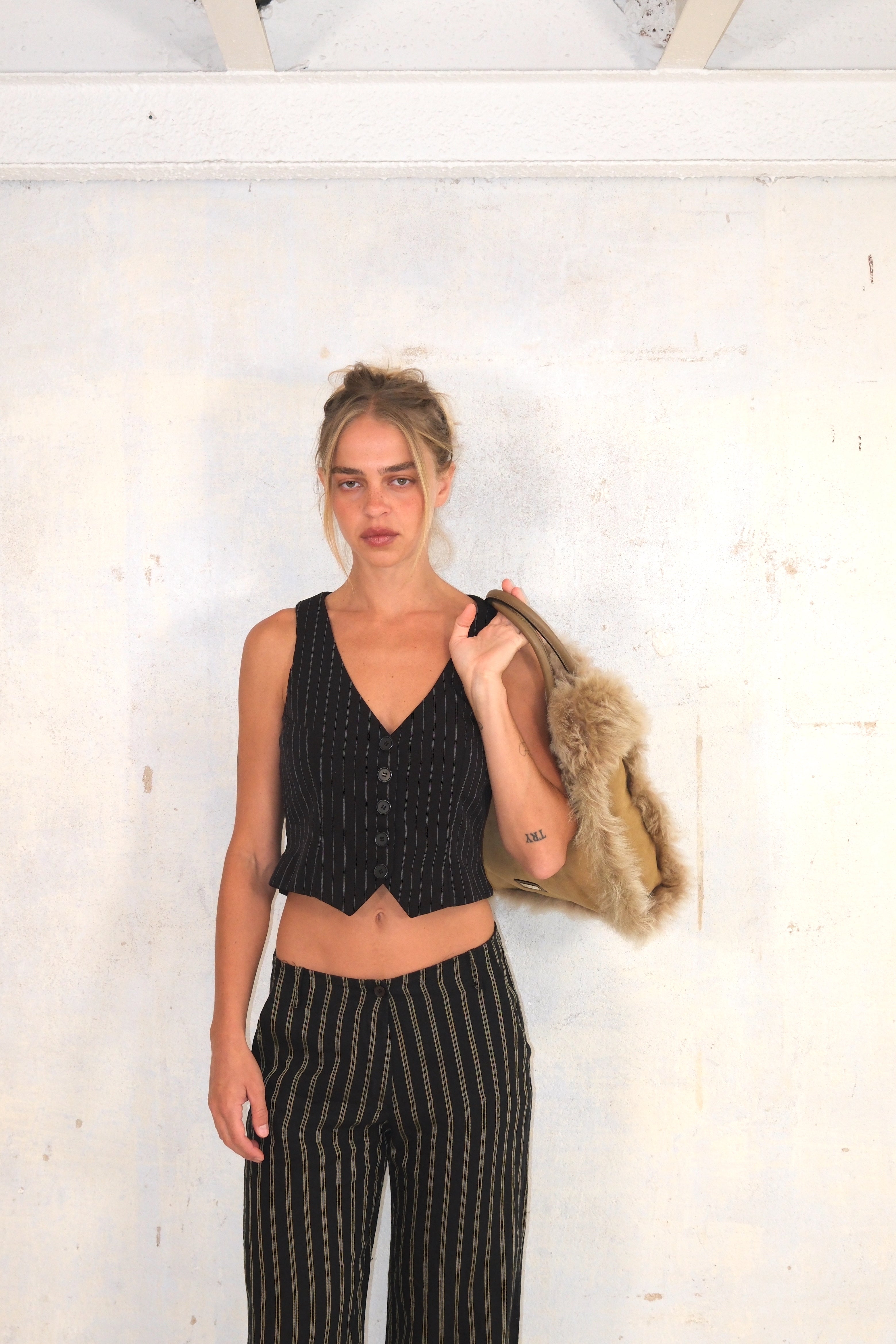 Cropped Striped Vest