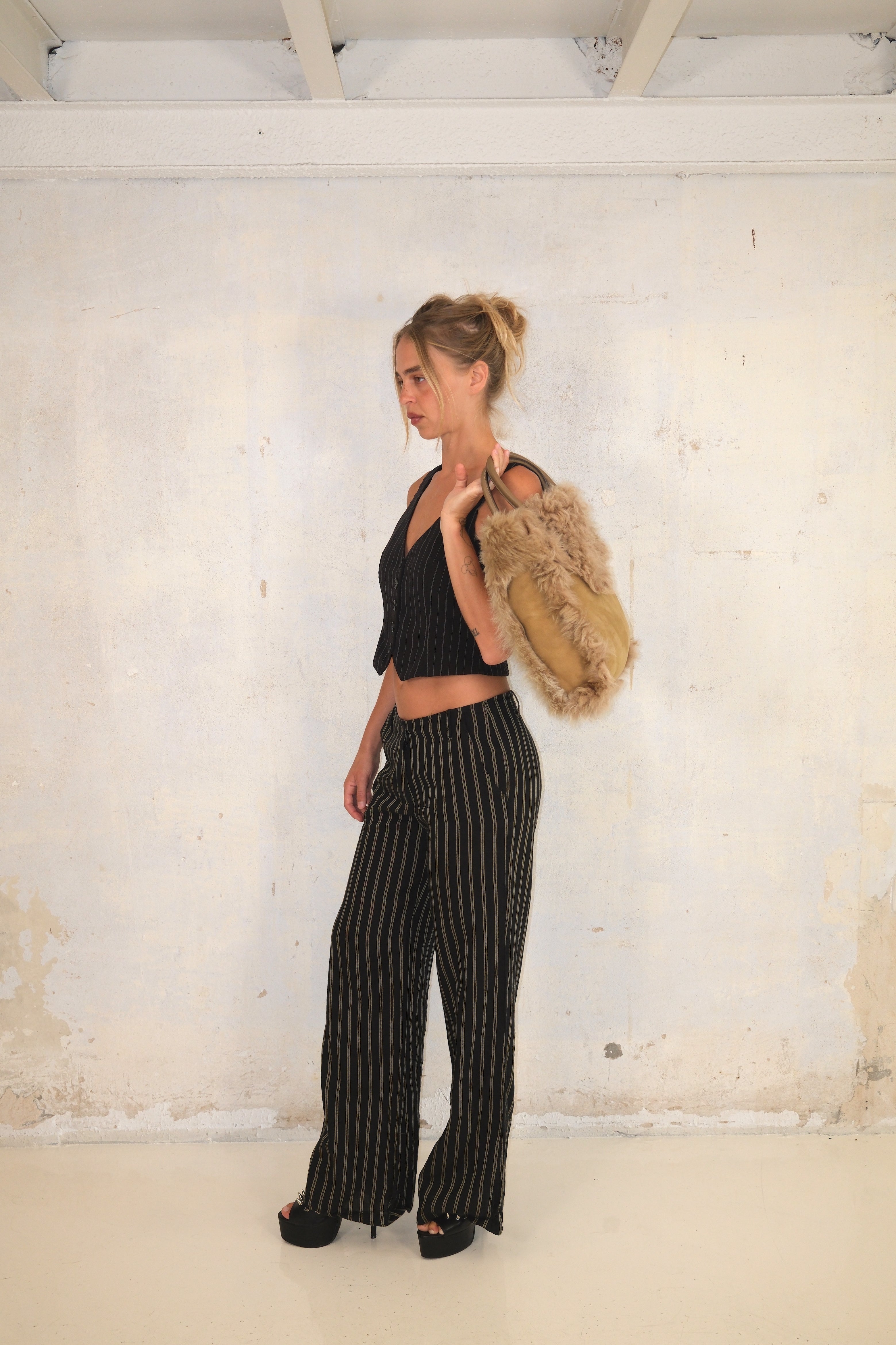 Cropped Striped Vest