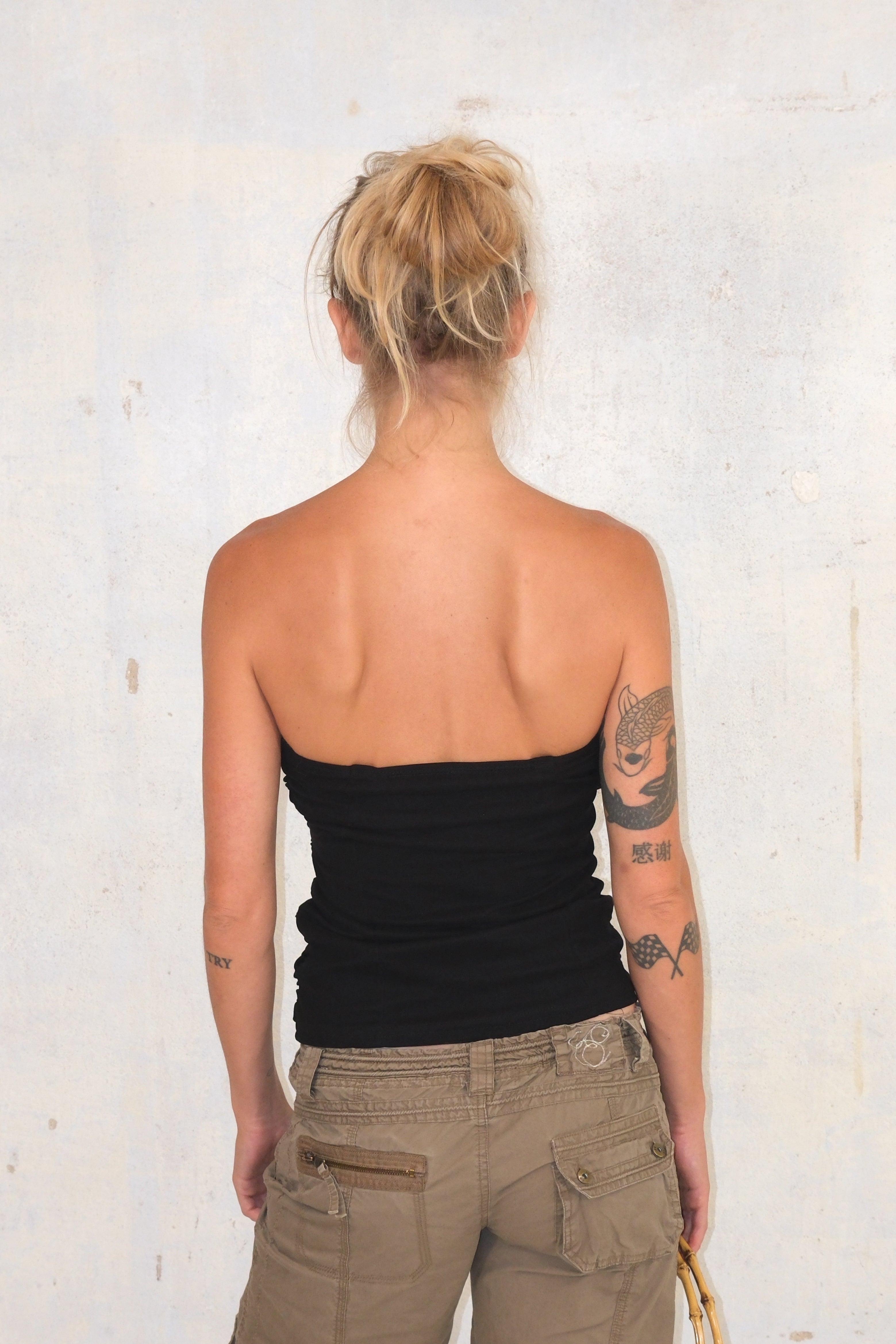 Sweet Black Strapless Top